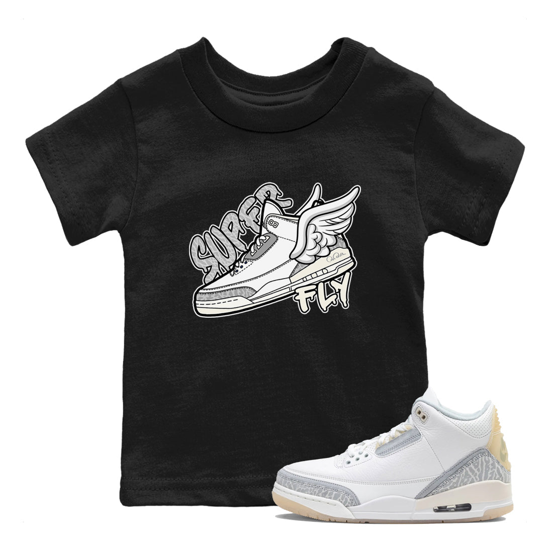 Super Fly snkmatch Tees Kids - Air Jordan 3 Ivory