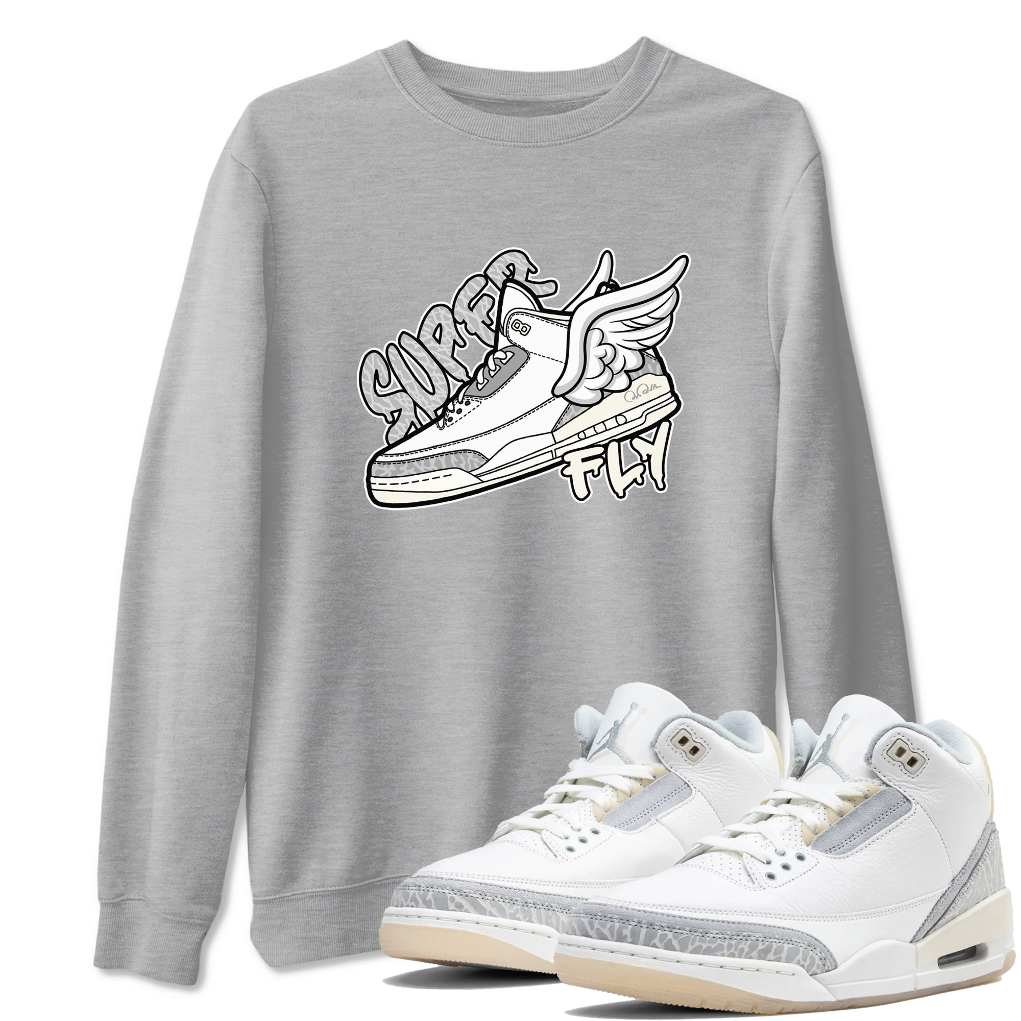 Super Fly snkmatch Tees - Air Jordan 3 Ivory