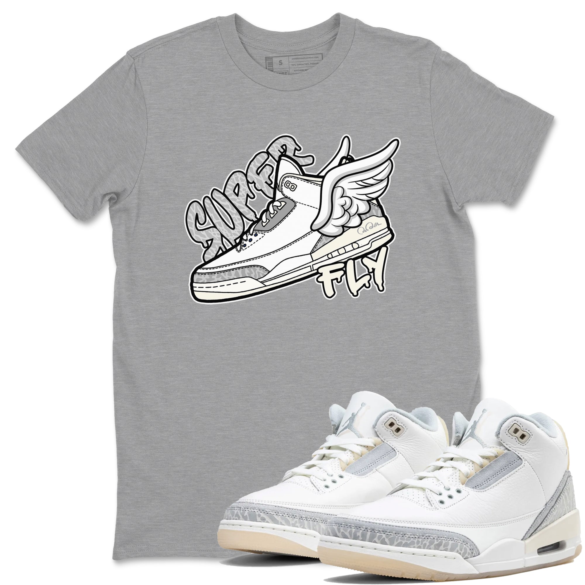 Super Fly snkmatch Tees - Air Jordan 3 Ivory