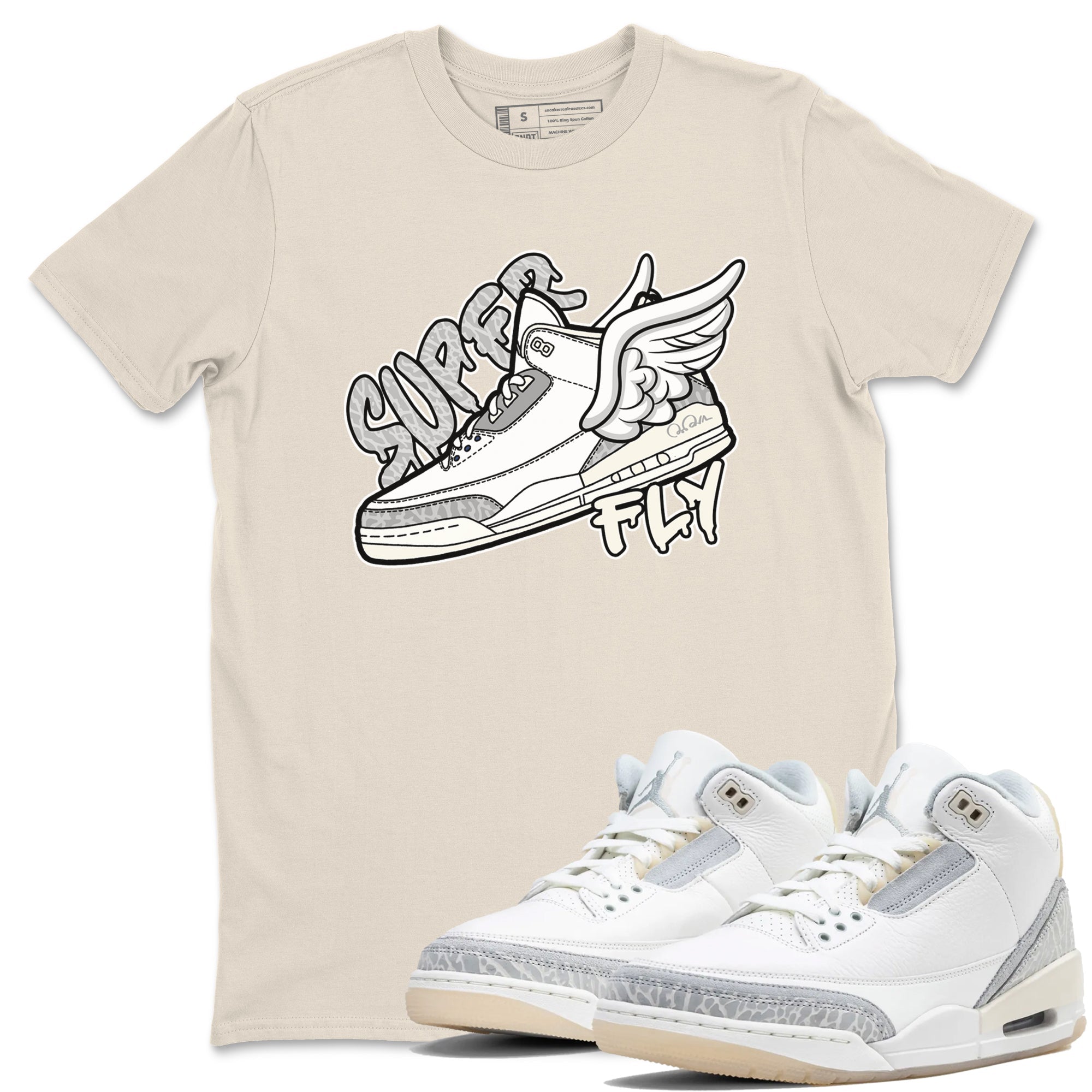 Super Fly snkmatch Tees - Air Jordan 3 Ivory