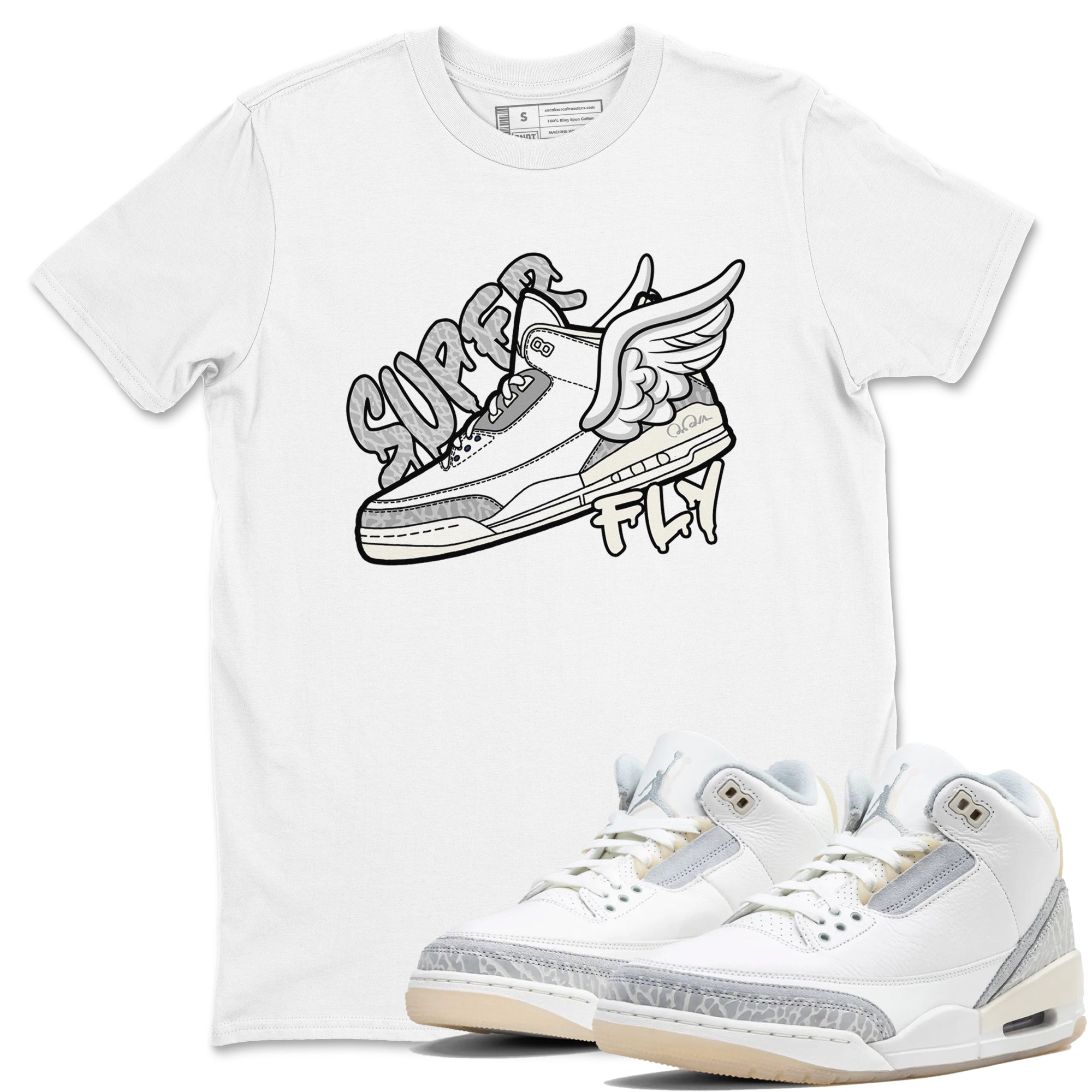 Super Fly snkmatch Tees - Air Jordan 3 Ivory