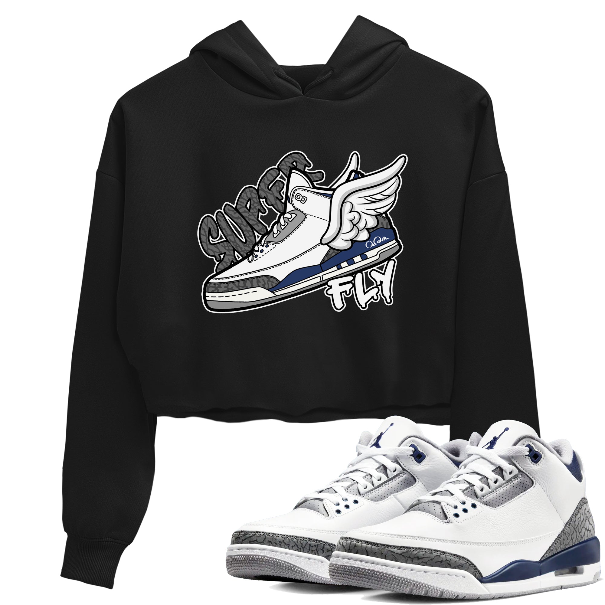 Super Fly snkmatch Women's Top - Air Jordan 3 Midnight Navy 2023