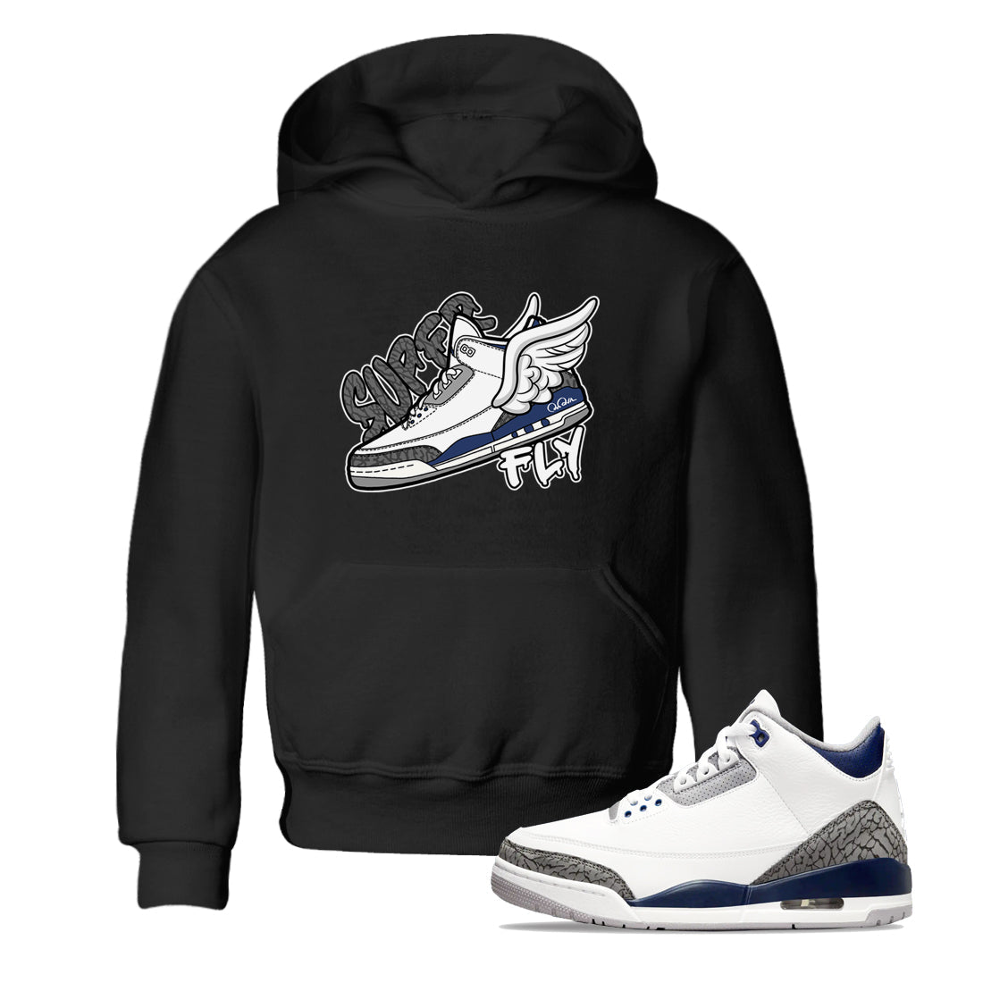 Super Fly snkmatch Tees Kids - Air Jordan 3 Midnight Navy 2023