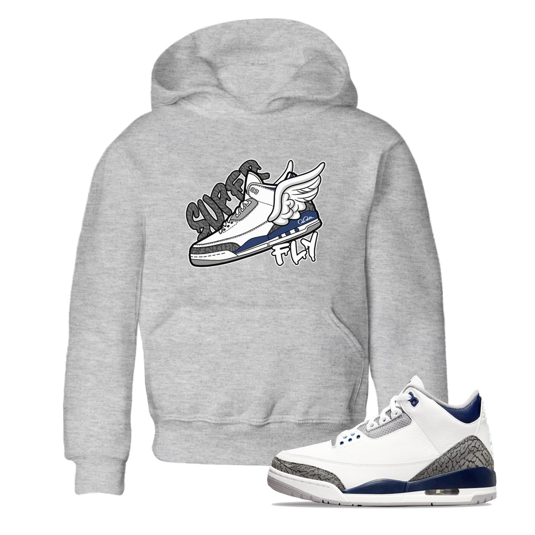 Super Fly snkmatch Tees Kids - Air Jordan 3 Midnight Navy 2023