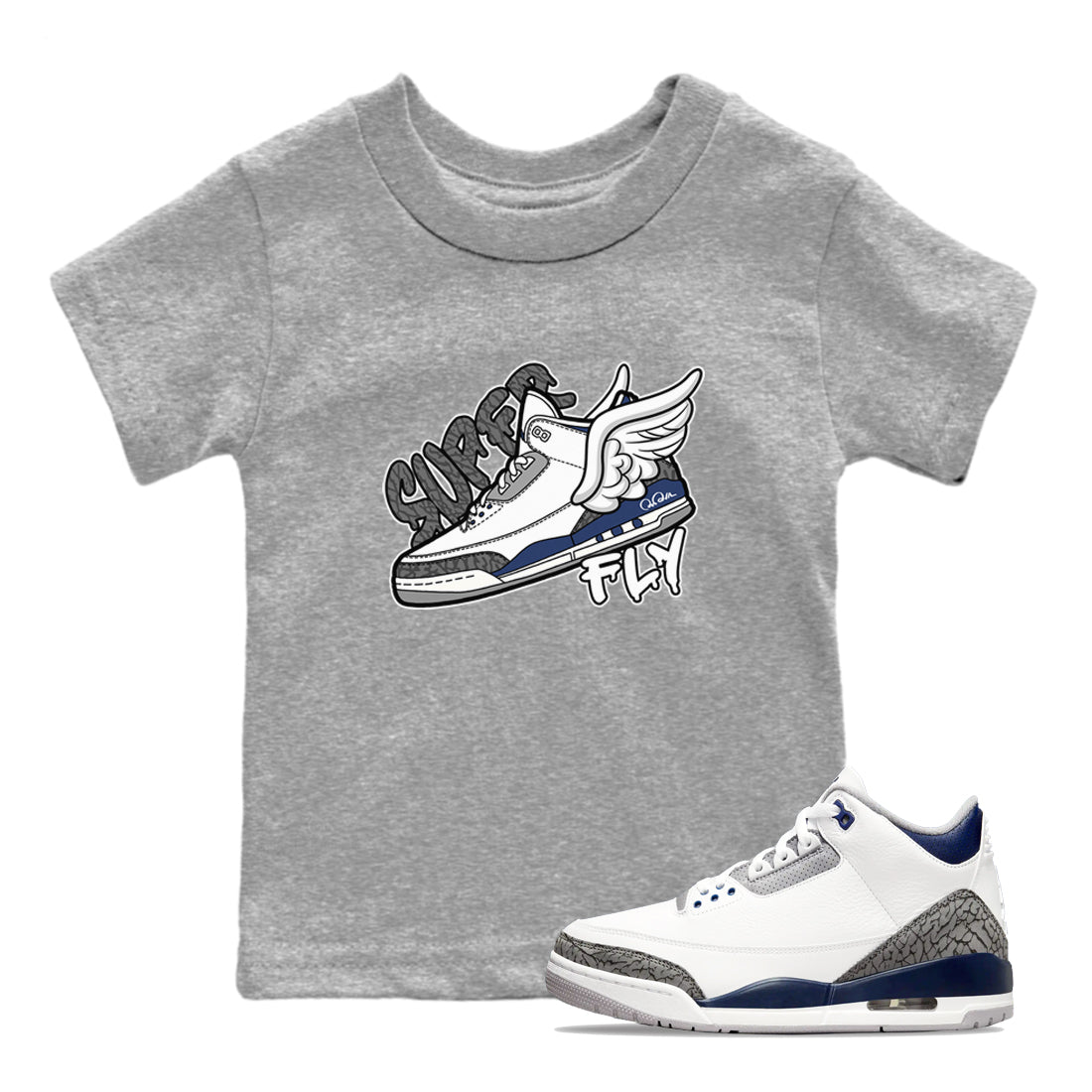 Super Fly snkmatch Tees Kids - Air Jordan 3 Midnight Navy 2023