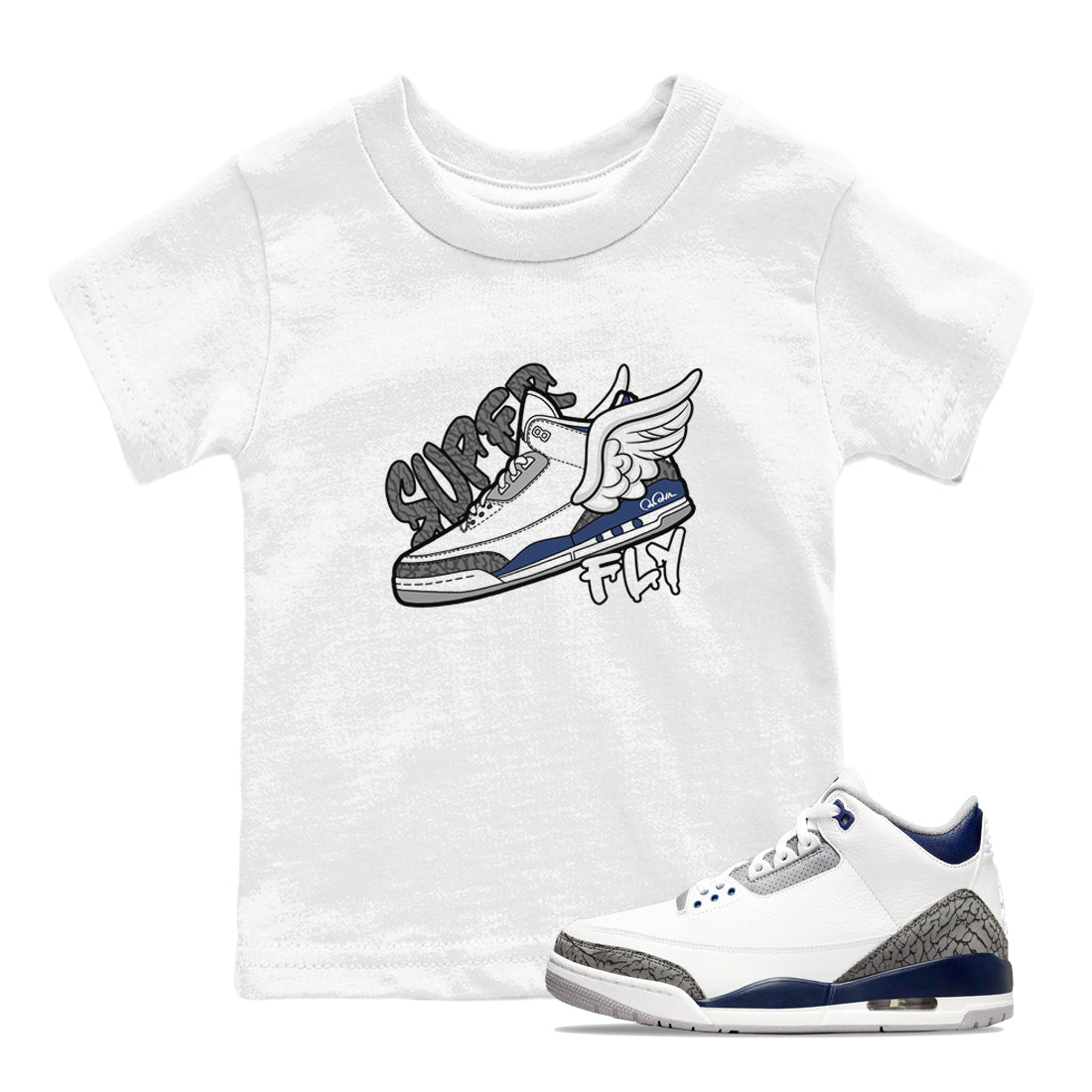 Super Fly snkmatch Tees Kids - Air Jordan 3 Midnight Navy 2023
