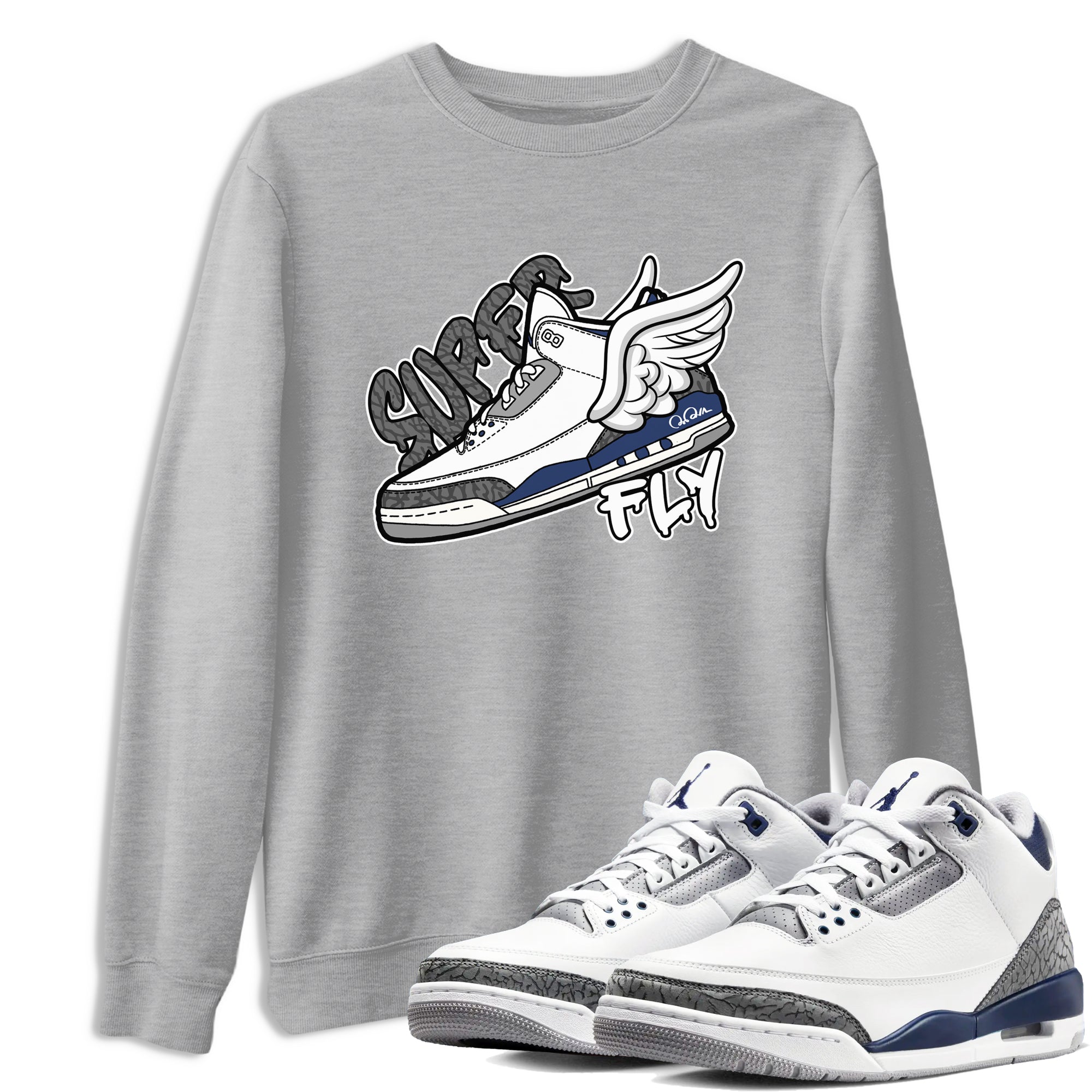 Super Fly snkmatch Tees - Air Jordan 3 Midnight Navy 2023