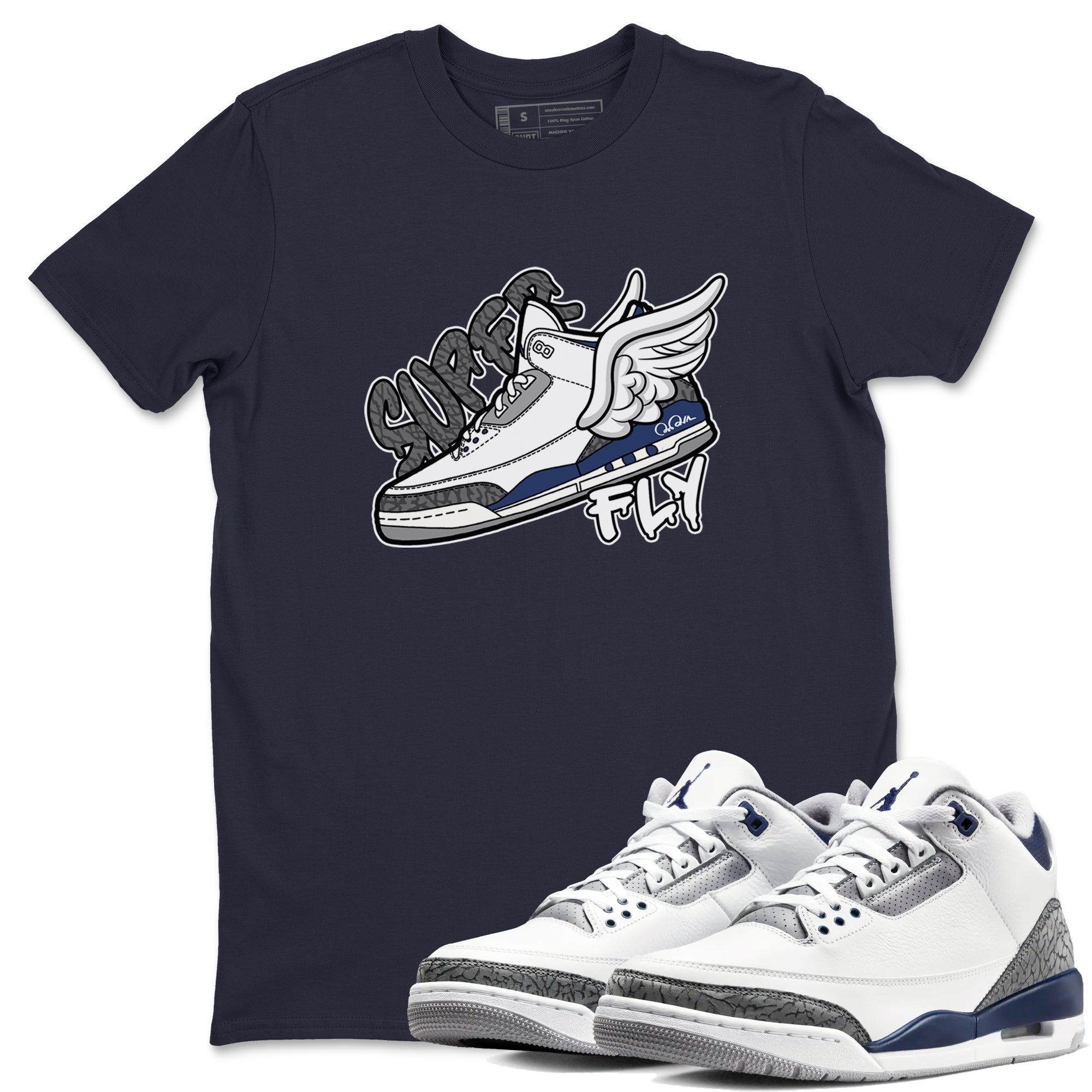 Super Fly snkmatch Tees - Air Jordan 3 Midnight Navy 2023