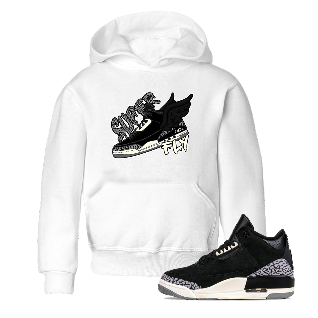 Super Fly snkmatch Tee Kids - Air Jordan 3 Off Noir