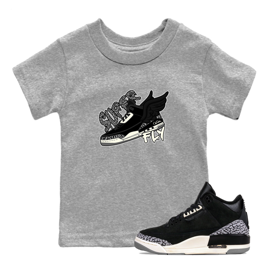 Super Fly snkmatch Tee Kids - Air Jordan 3 Off Noir