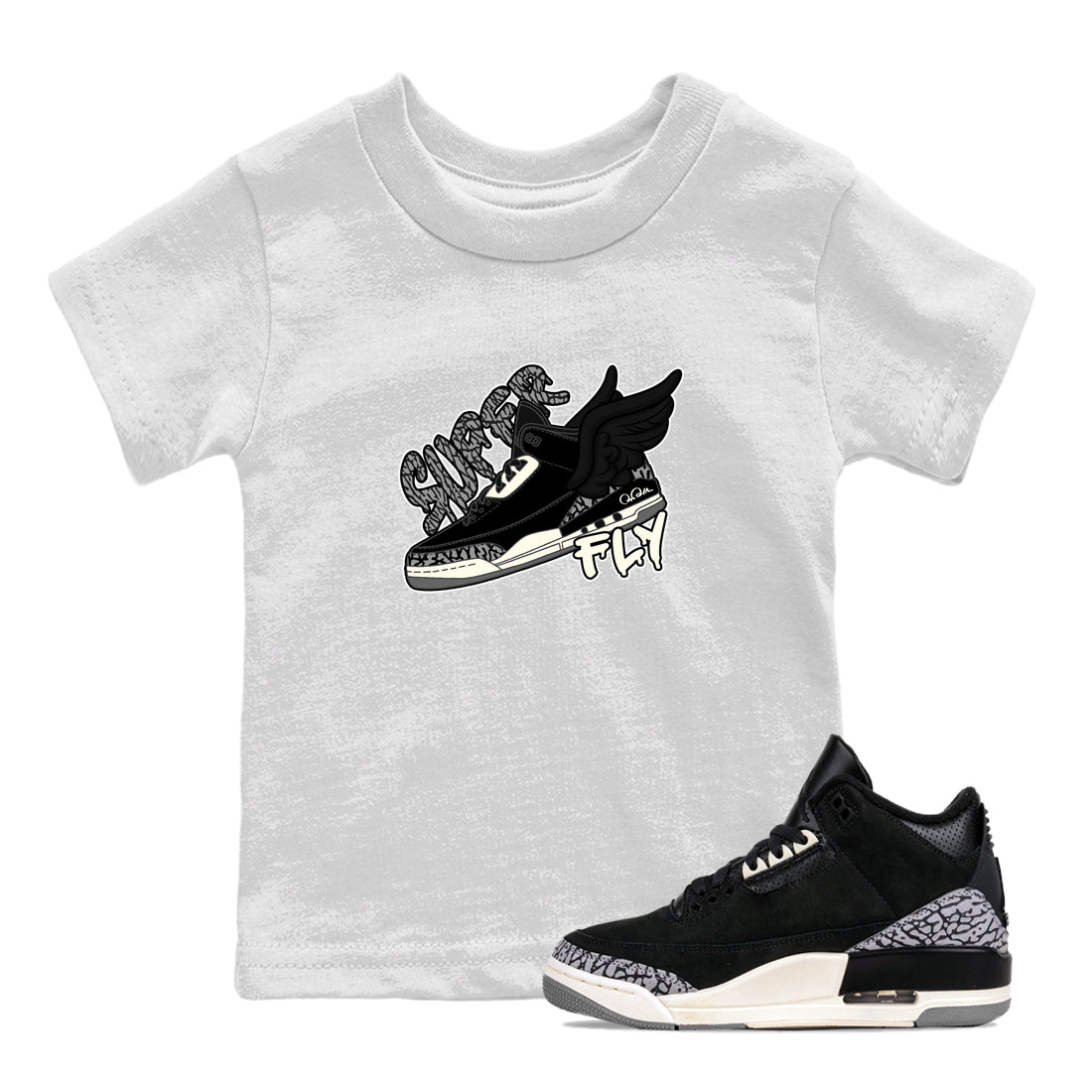 Super Fly snkmatch Tee Kids - Air Jordan 3 Off Noir