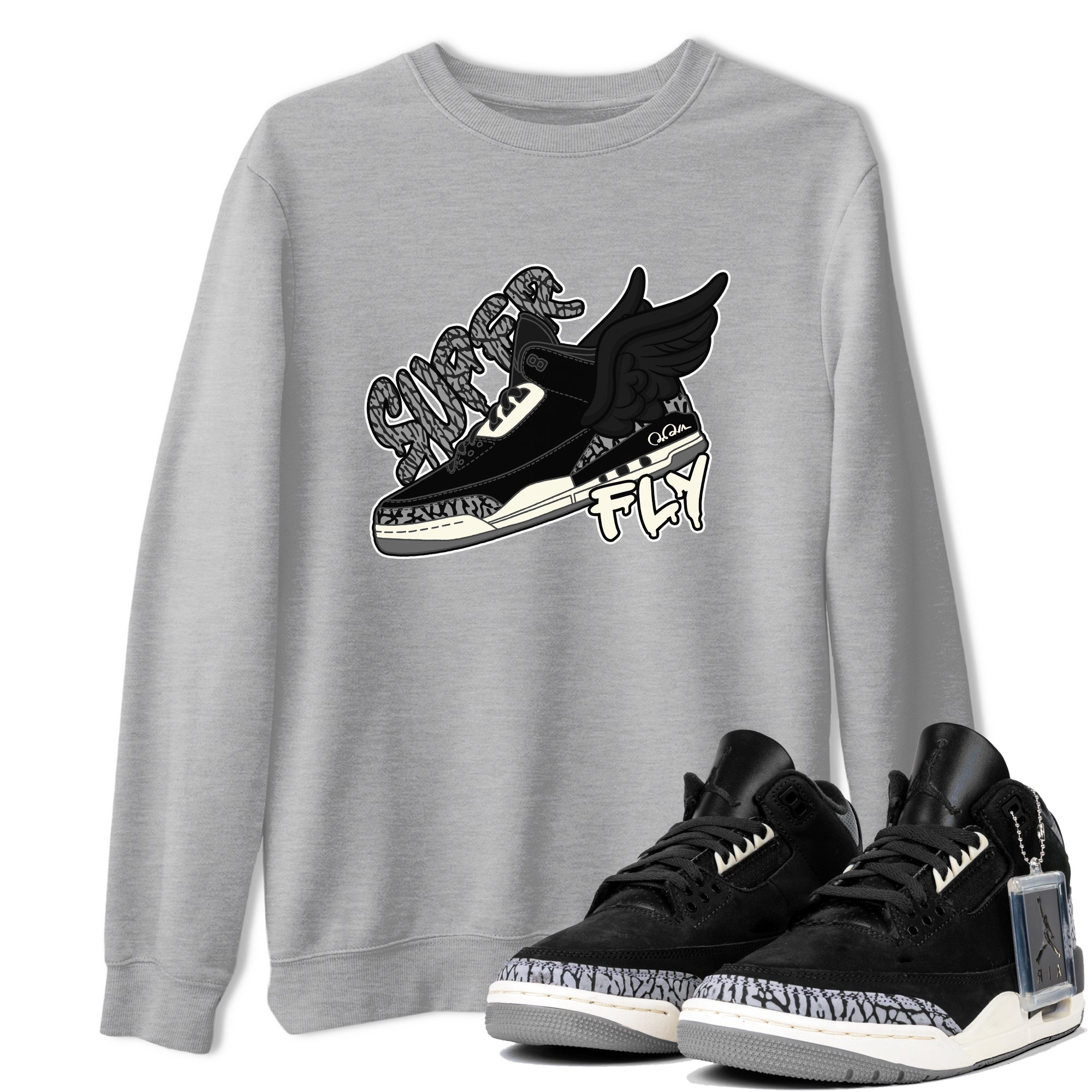 Super Fly snkmatch Tee - Air Jordan 3 Off Noir