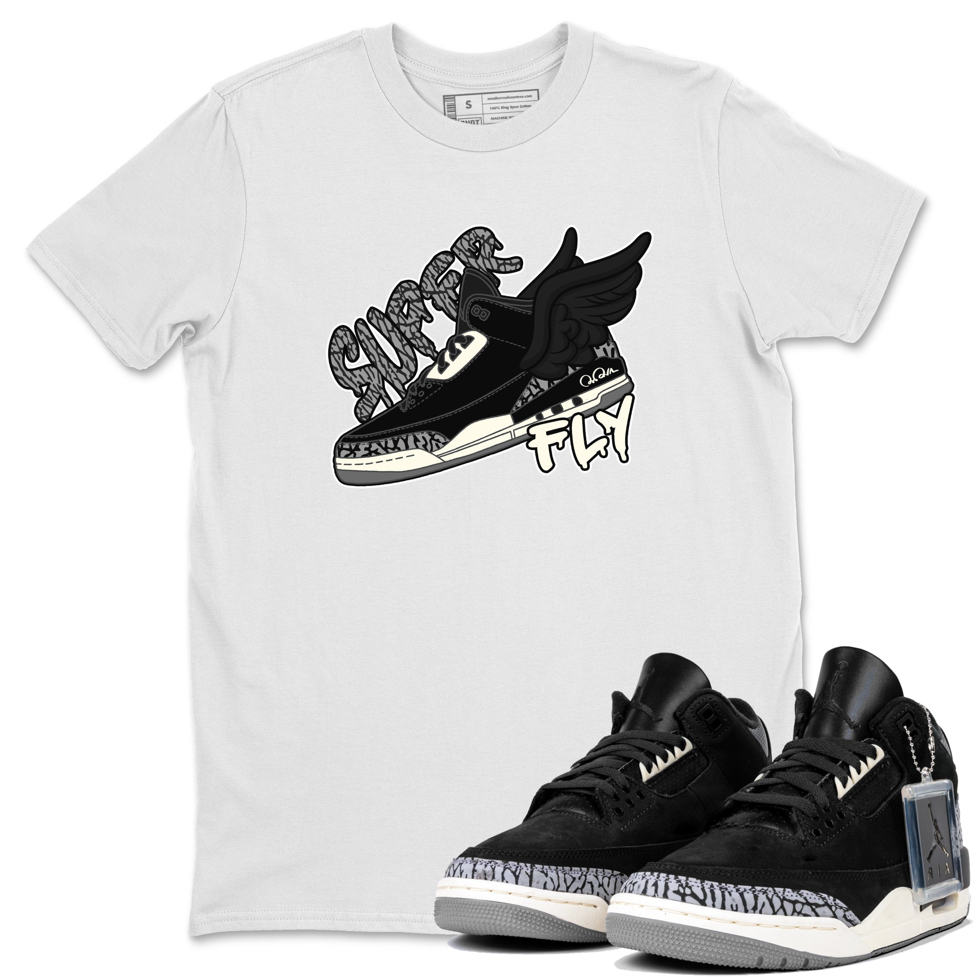 Super Fly snkmatch Tee - Air Jordan 3 Off Noir