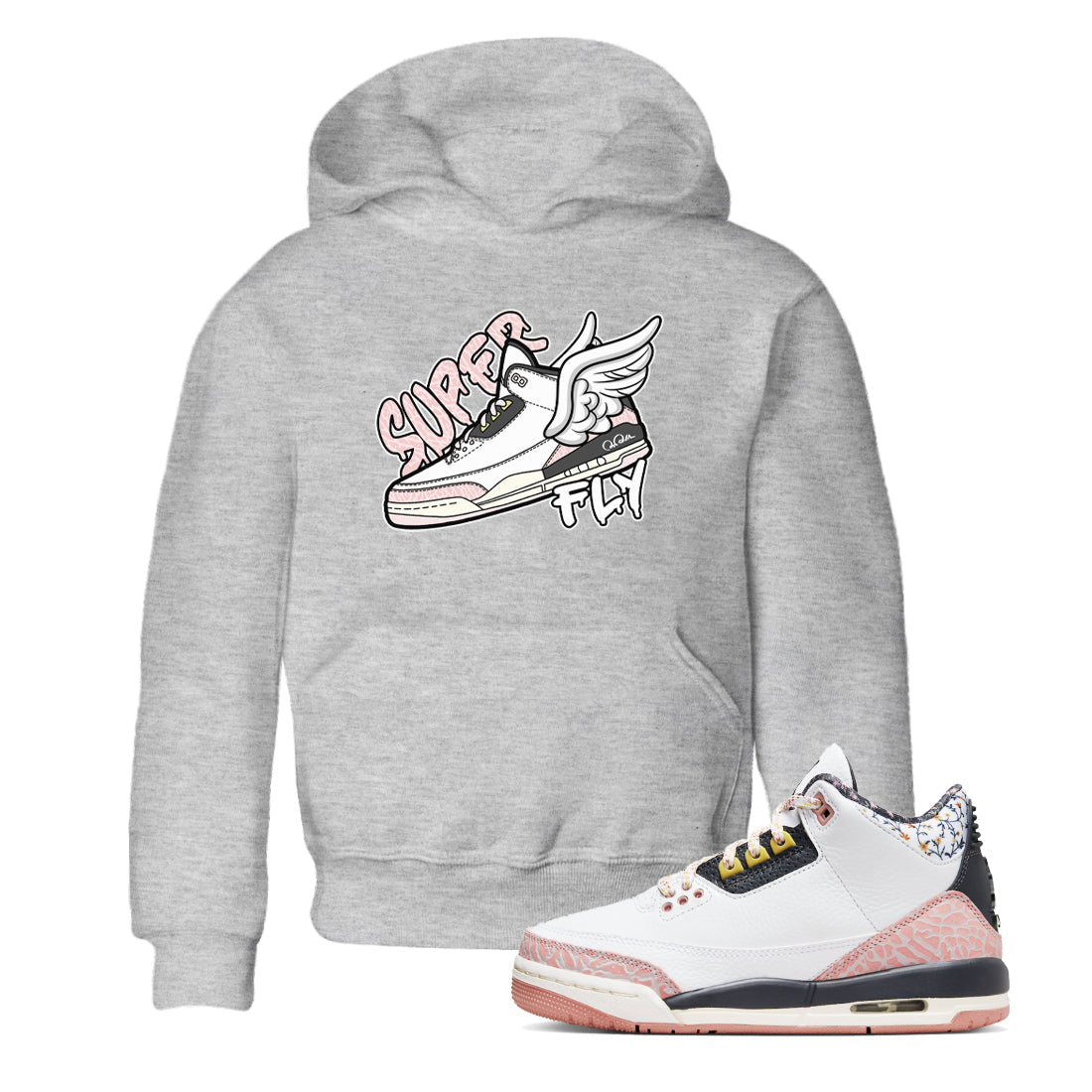 Super Fly snkmatch Tees Kids - Air Jordan 3 Vintage Floral