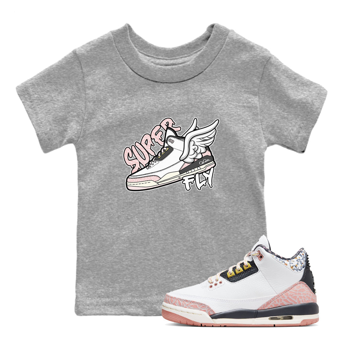 Super Fly snkmatch Tees Kids - Air Jordan 3 Vintage Floral