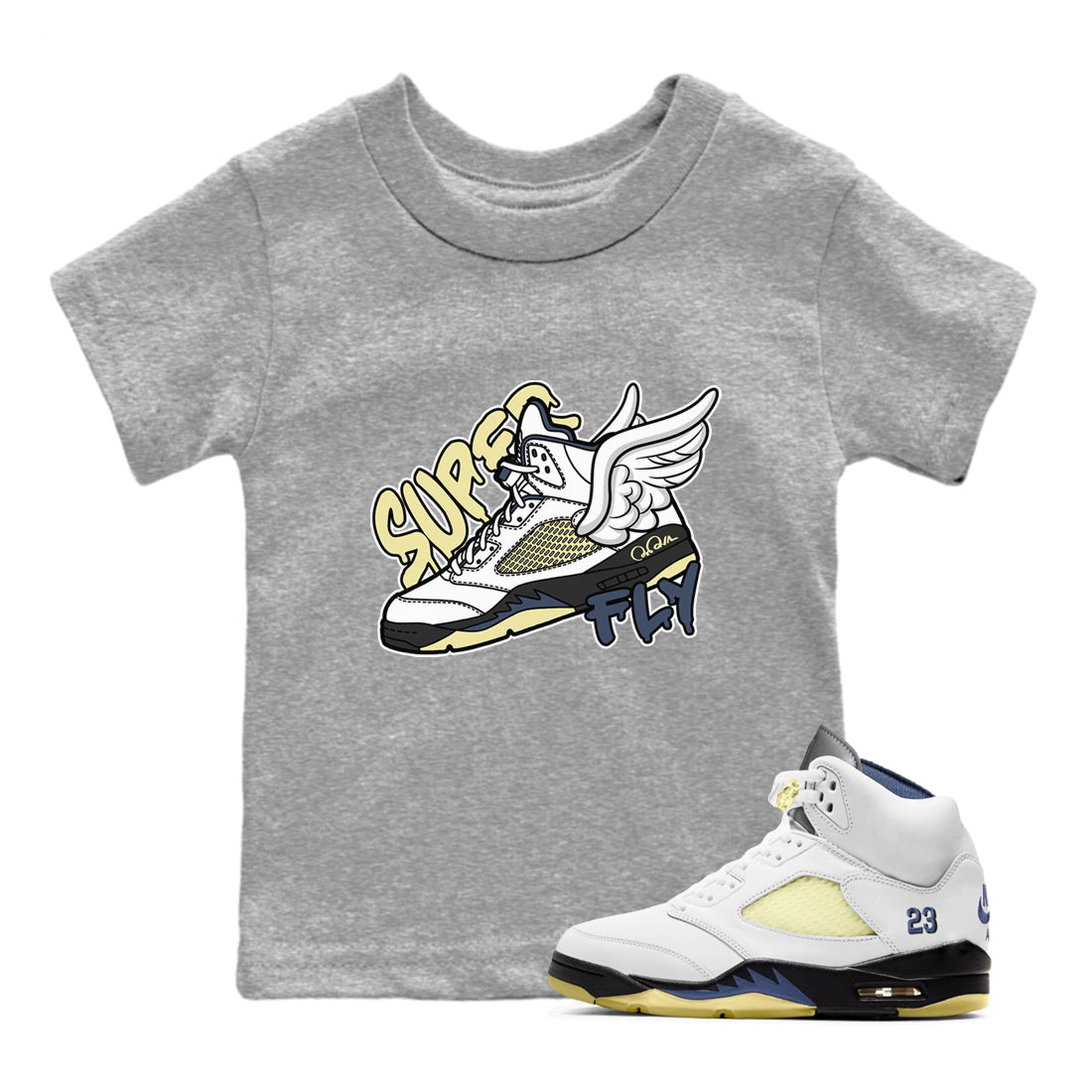 Super Fly snkmatch Tee Kids - Air Jordan 5 A Ma Maniere x Photon Dust