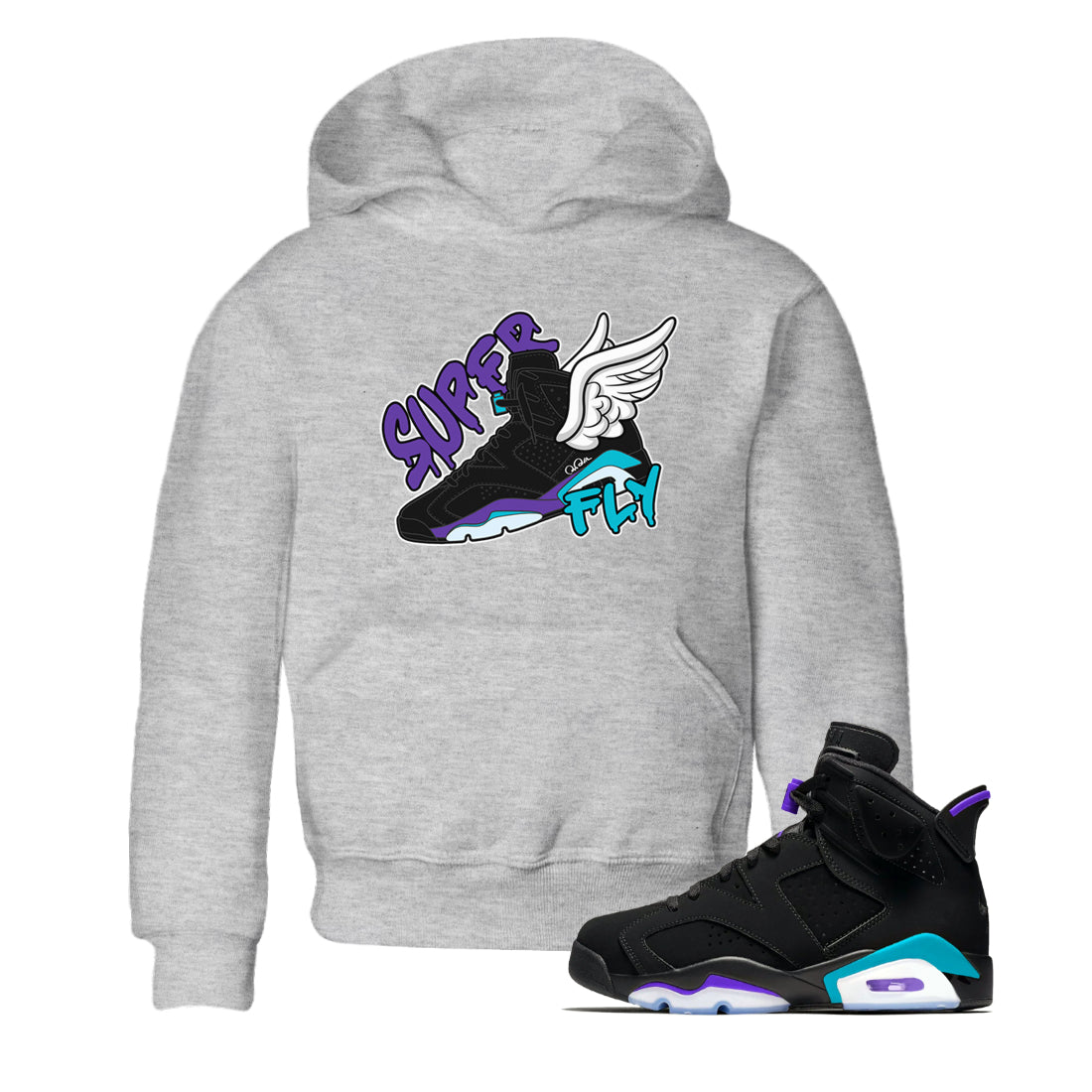 Super Fly Kids Tops - Air Jordan 6 Aqua