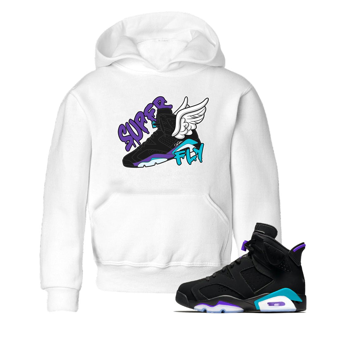 Super Fly Kids Tops - Air Jordan 6 Aqua