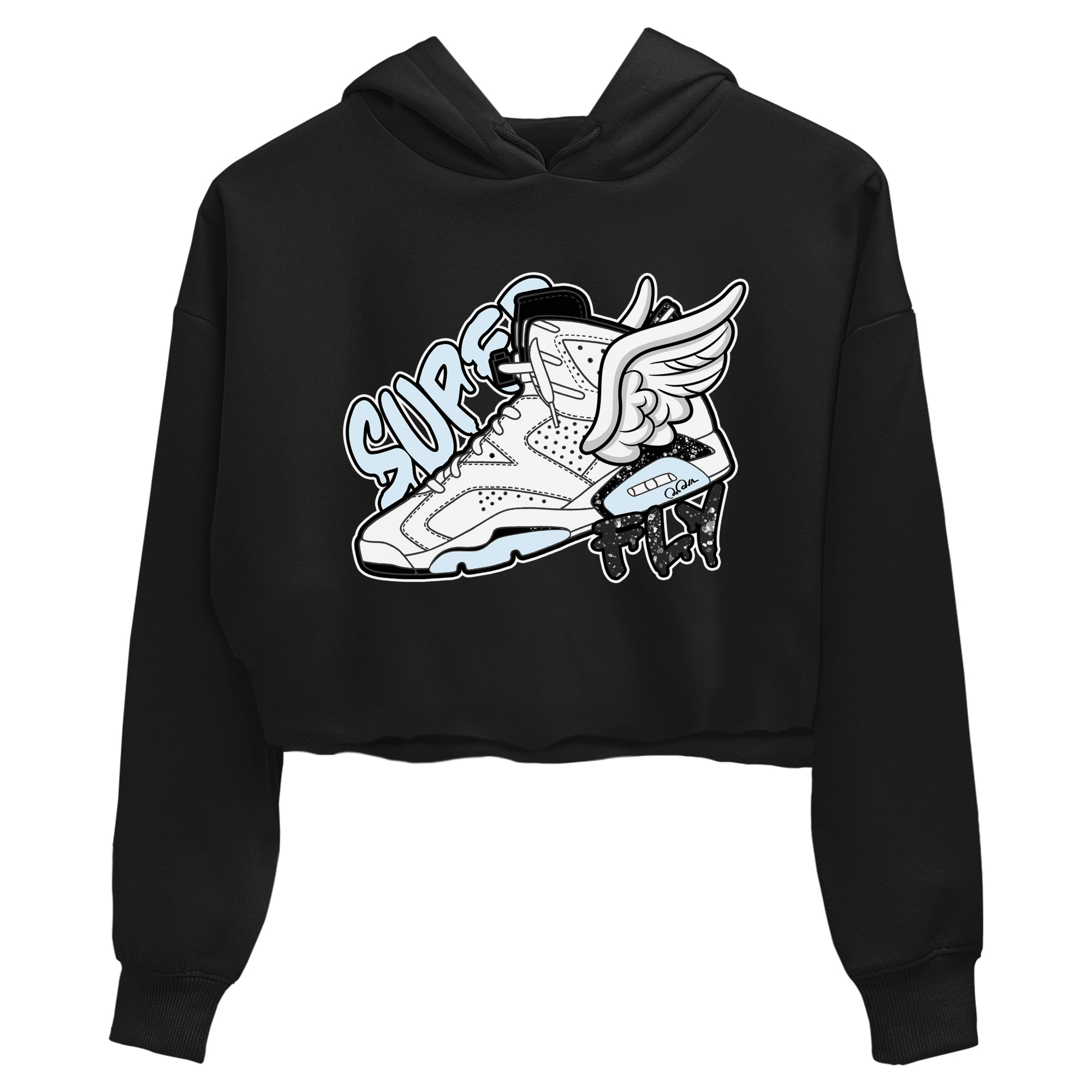 Super Fly snkmatch Women's Top - Air Jordan 6 White Black