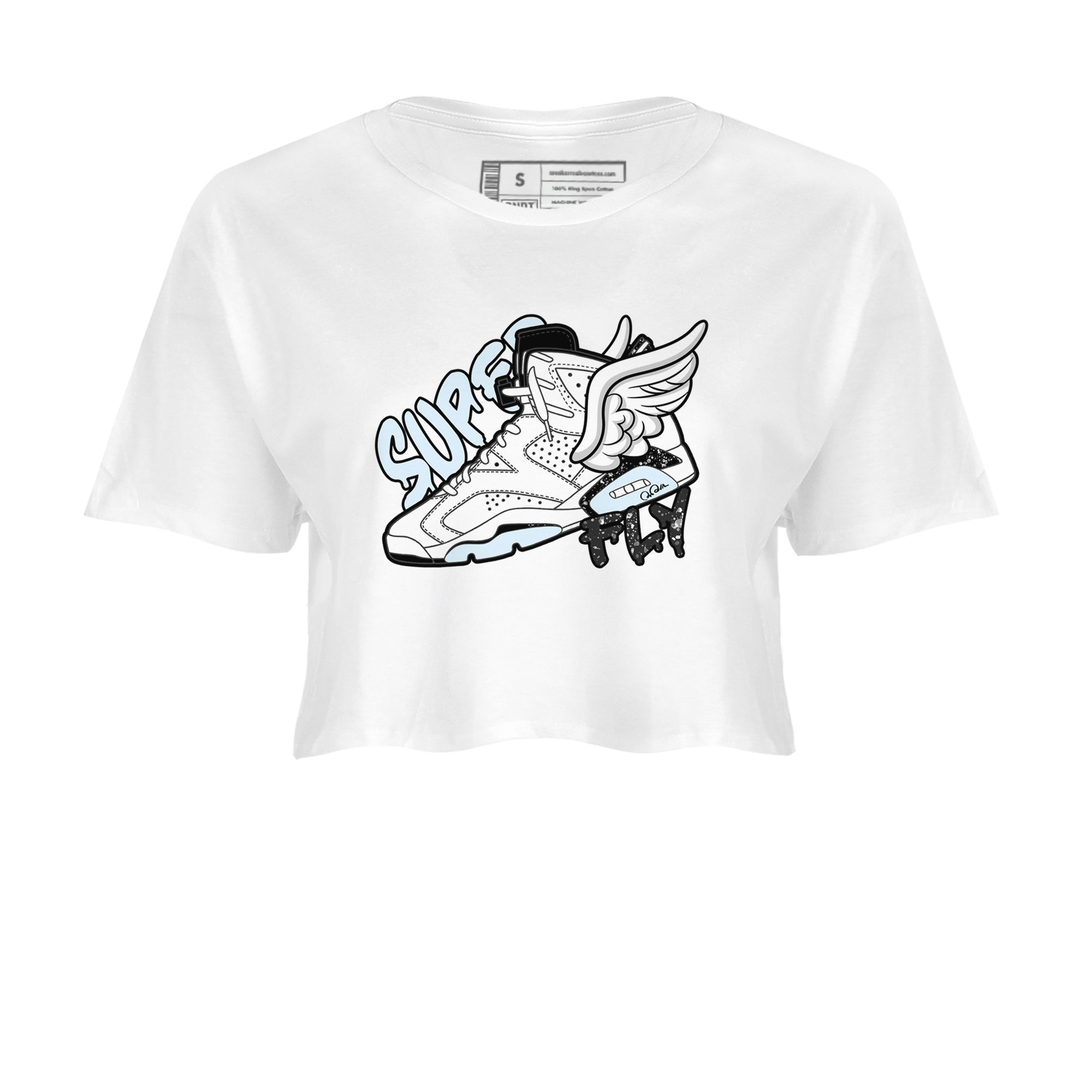 Super Fly snkmatch Women's Top - Air Jordan 6 White Black