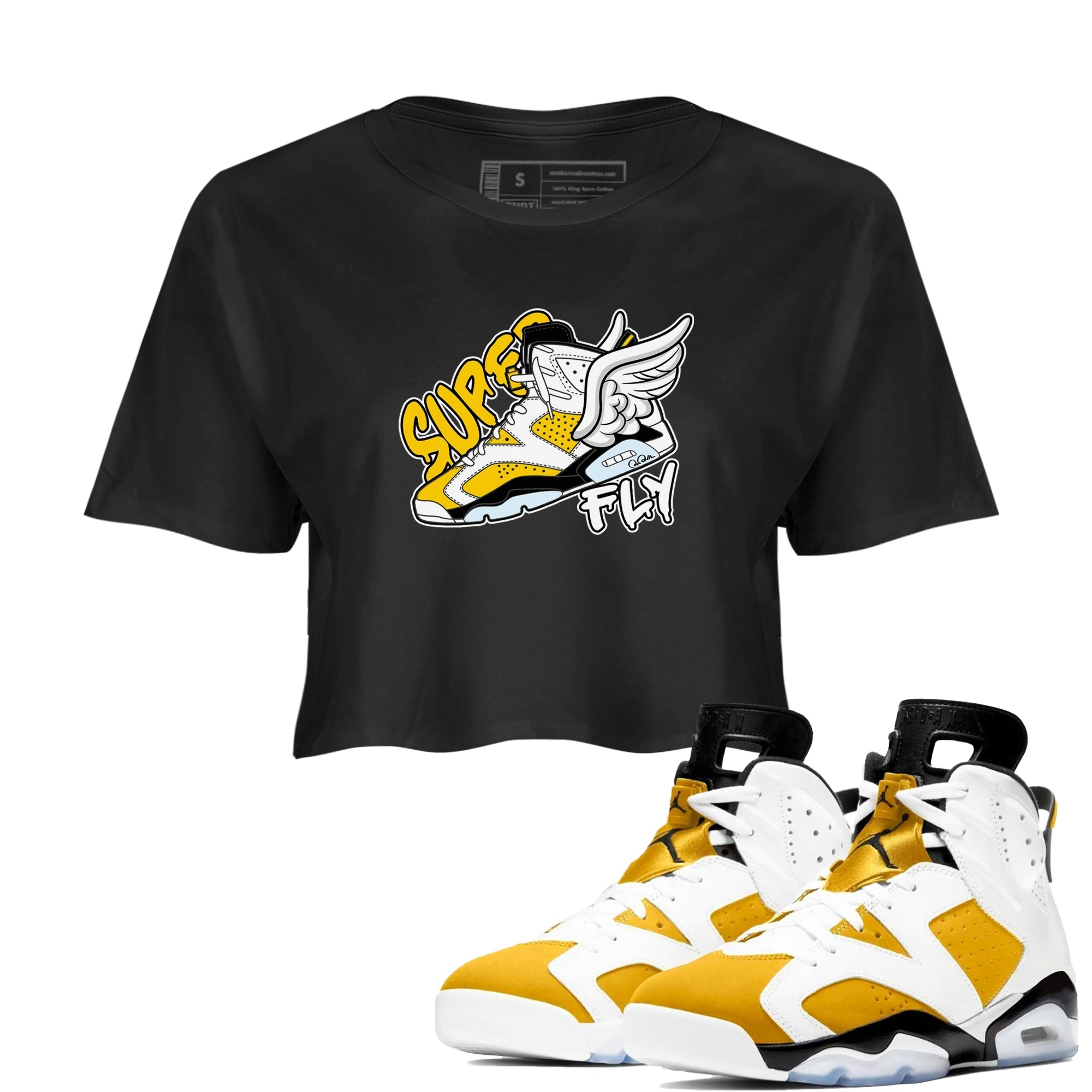 Super Fly snkmatch Women's Top - Air Jordan 6 Yellow Ochre