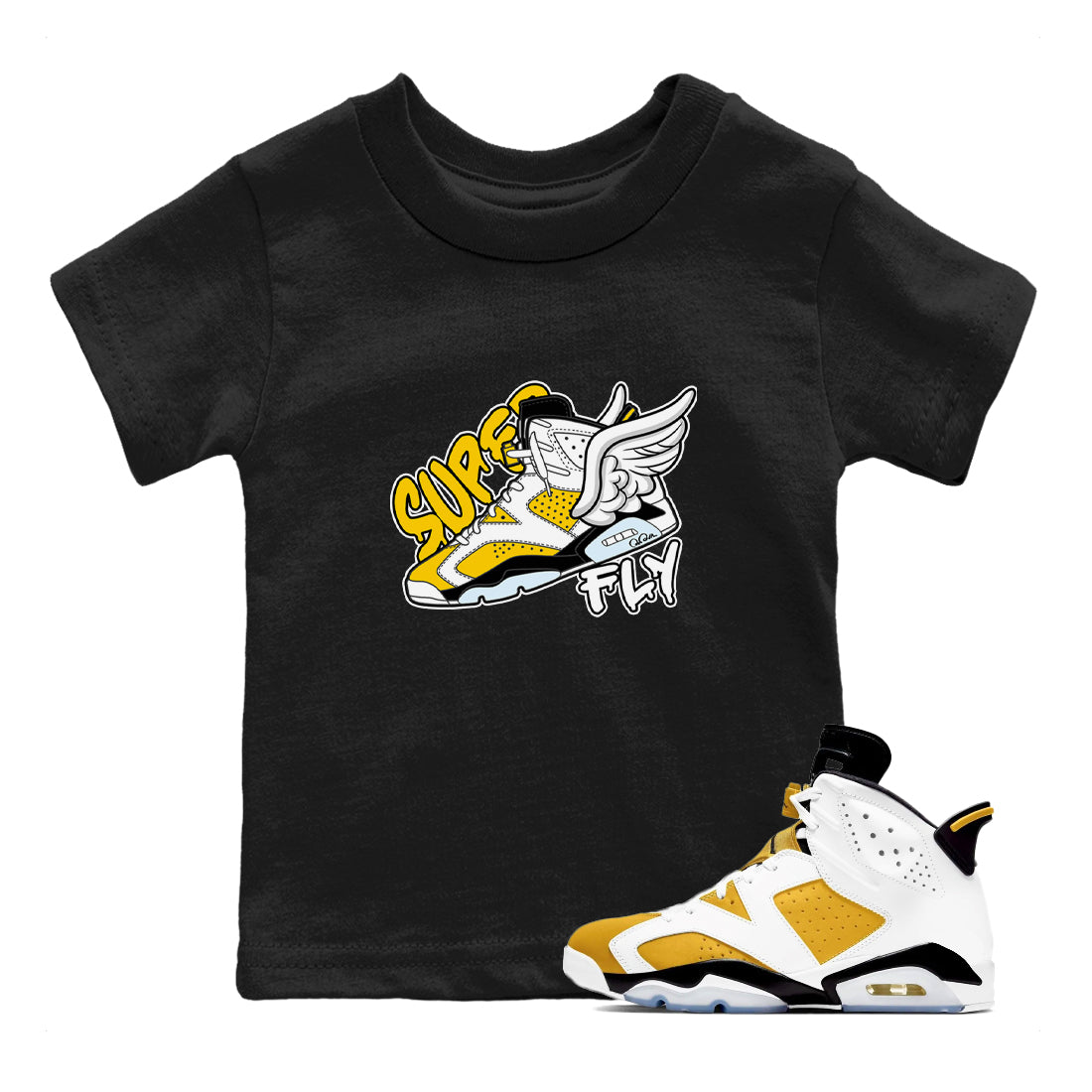 Super Fly snkmatch Tee Kids - Air Jordan 6 Yellow Ochre