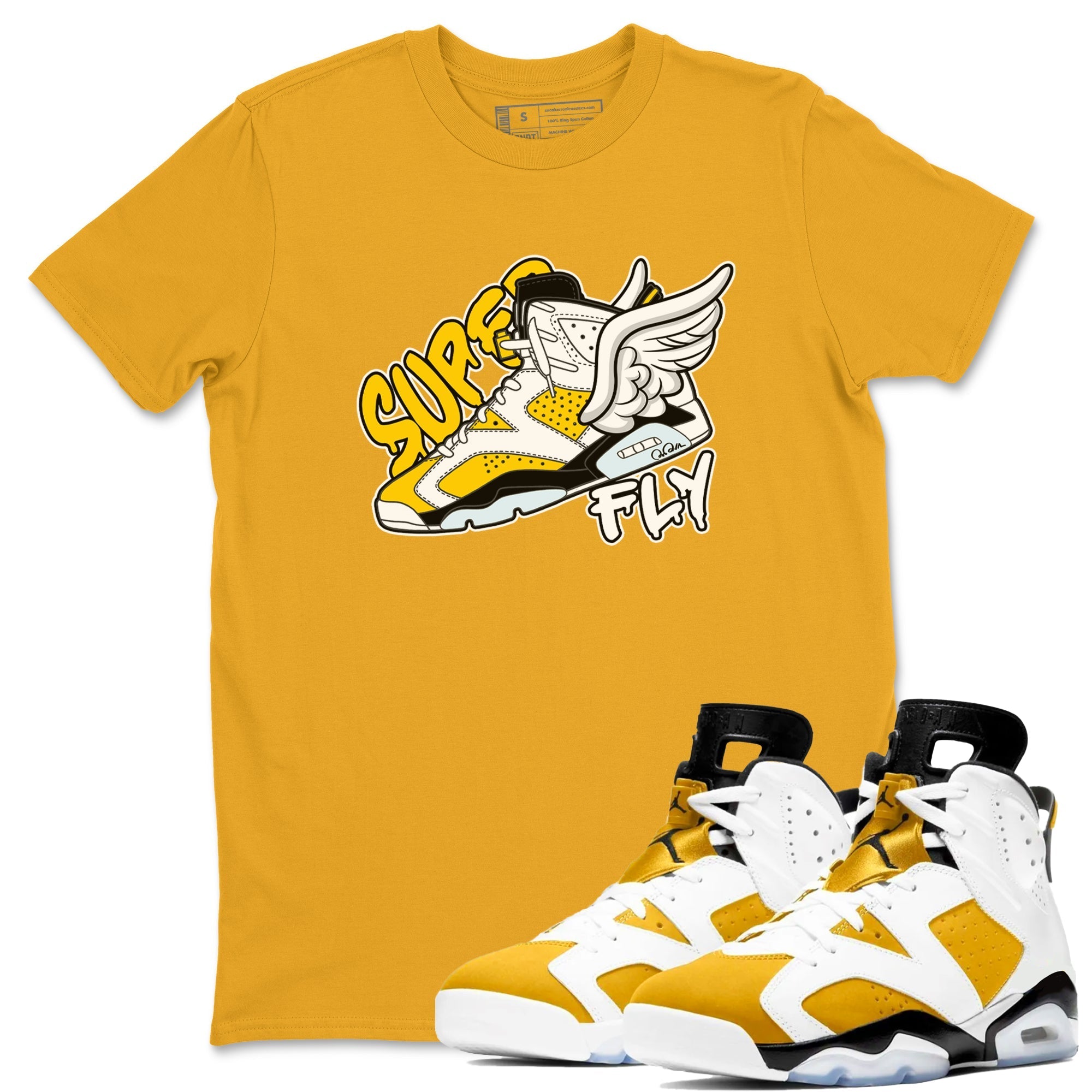 Super Fly snkmatch Tee - Air Jordan 6 Yellow Ochre