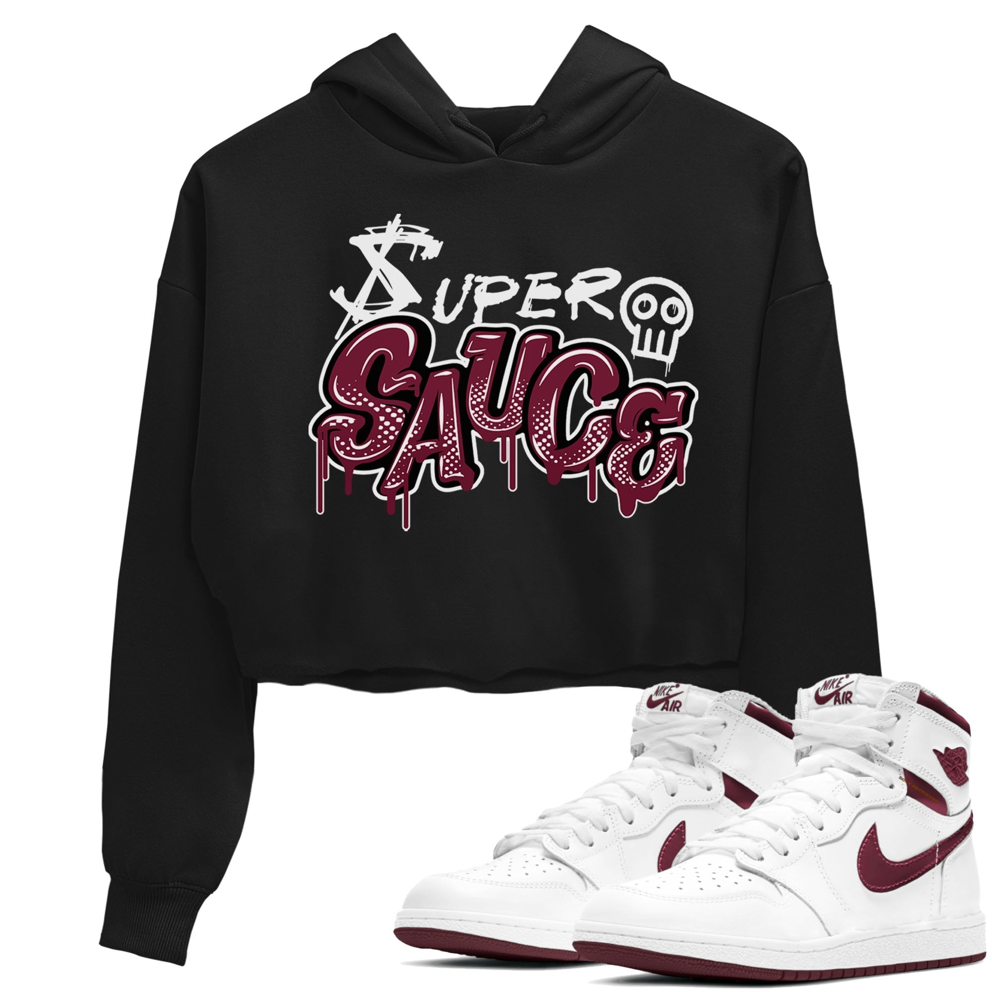 Super Sauce snkmatch Women's Top - Air Jordan 1 Metallic Burgundy