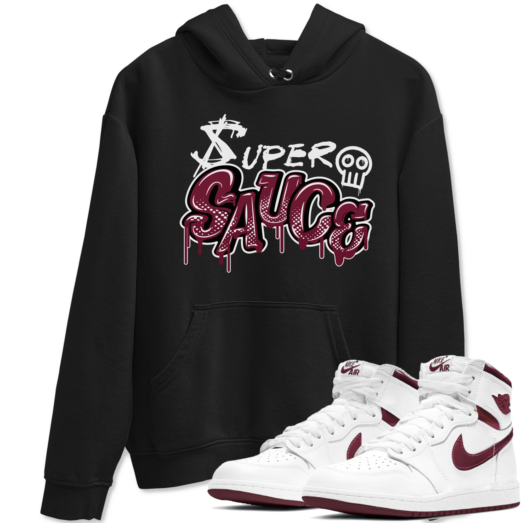 Super Sauce snkmatch Tees - Air Jordan 1 Metallic Burgundy