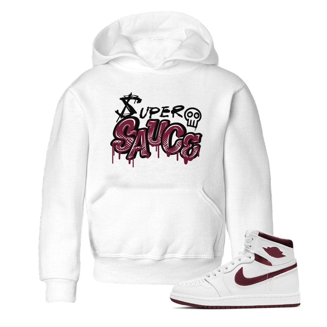 Super Sauce snkmatch Tees Kids - Air Jordan 1 Metallic Burgundy