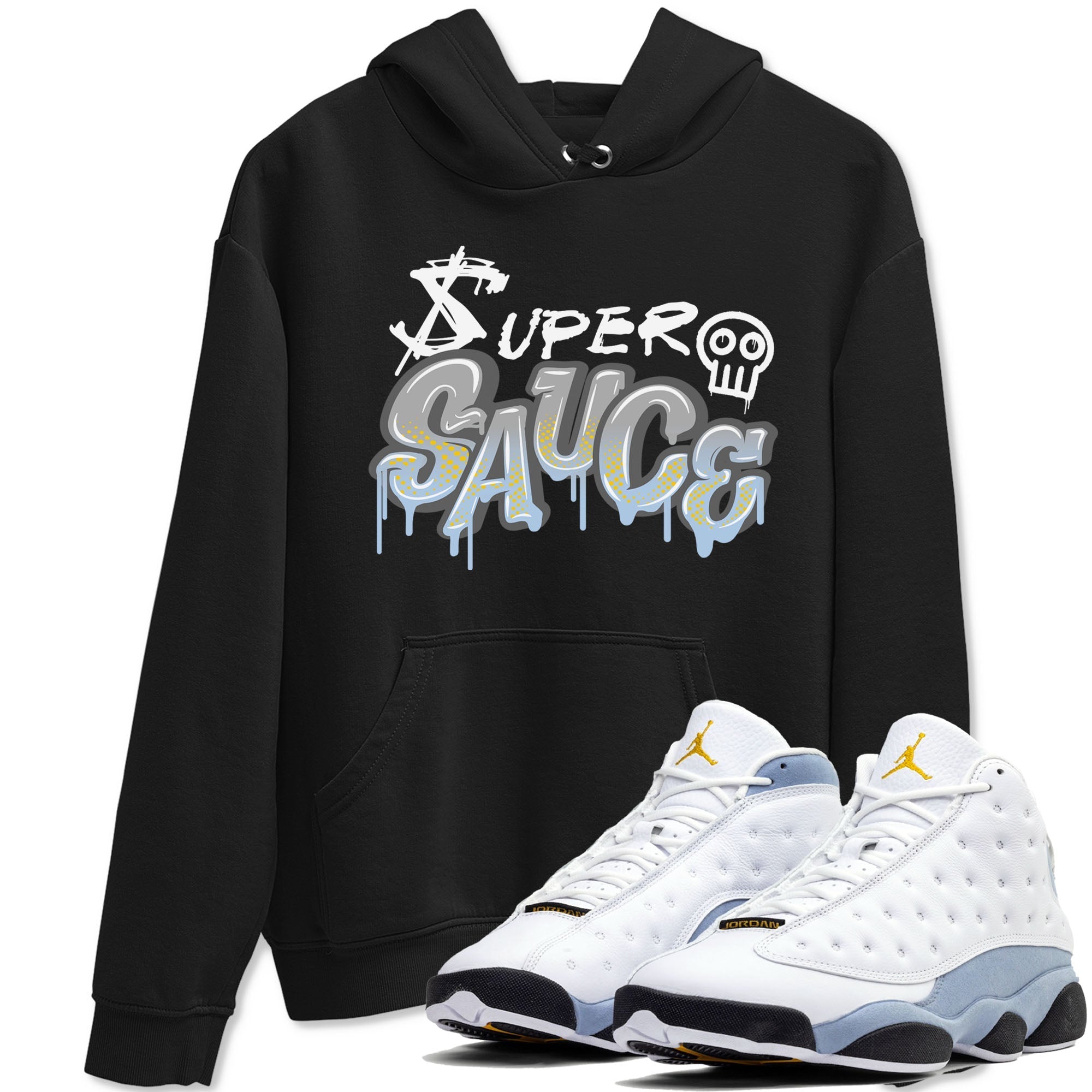 Super Sauce snkmatch Tees - Air Jordan 13 Blue Grey