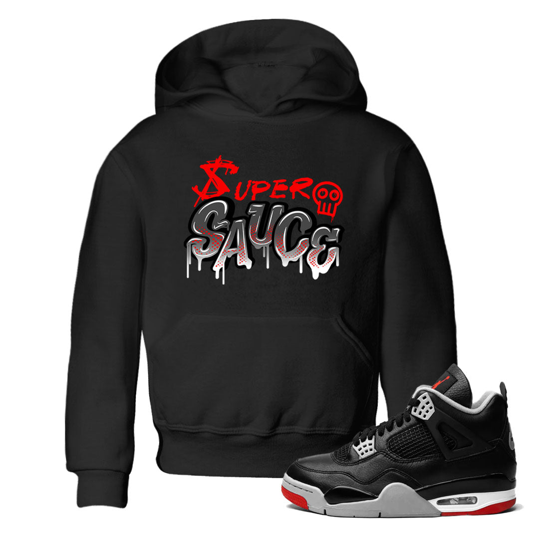 Super Sauce snkmatch Tees Kids - Air Jordan 4 Bred Reimagined