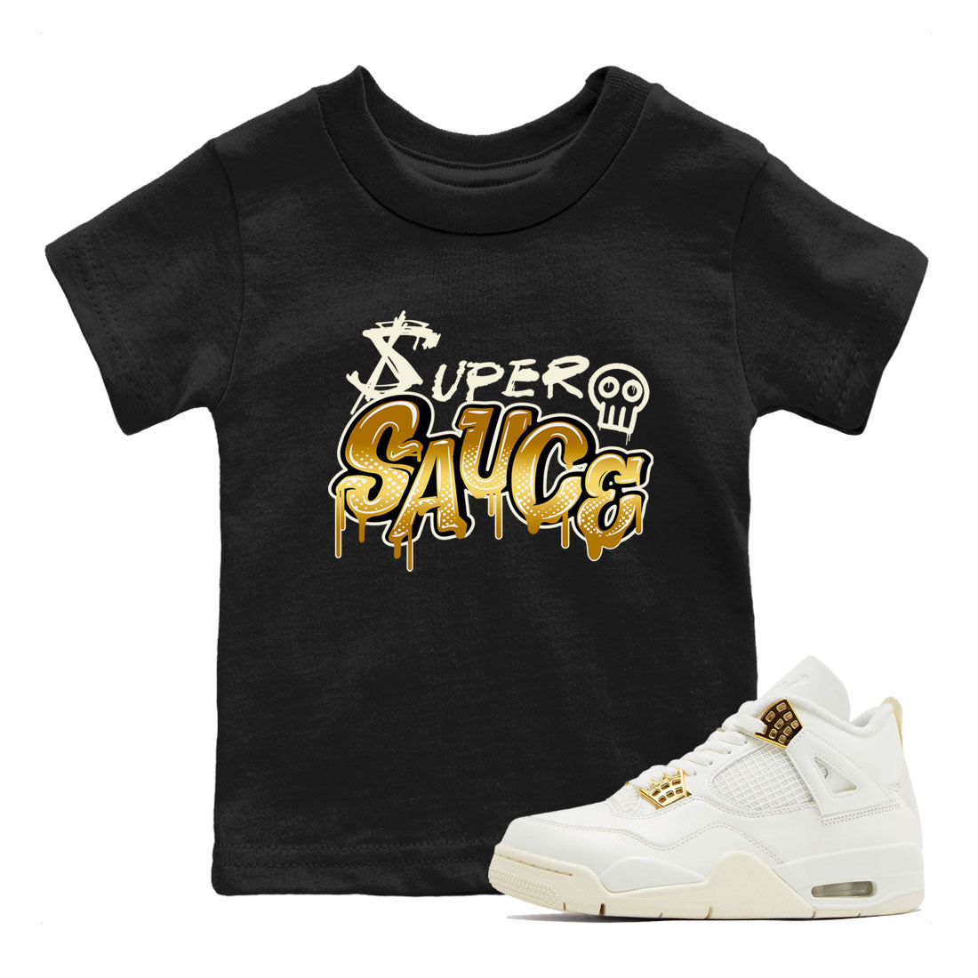 Super Sauce snkmatch Tees Kids - Air Jordan 4 Sail 2024