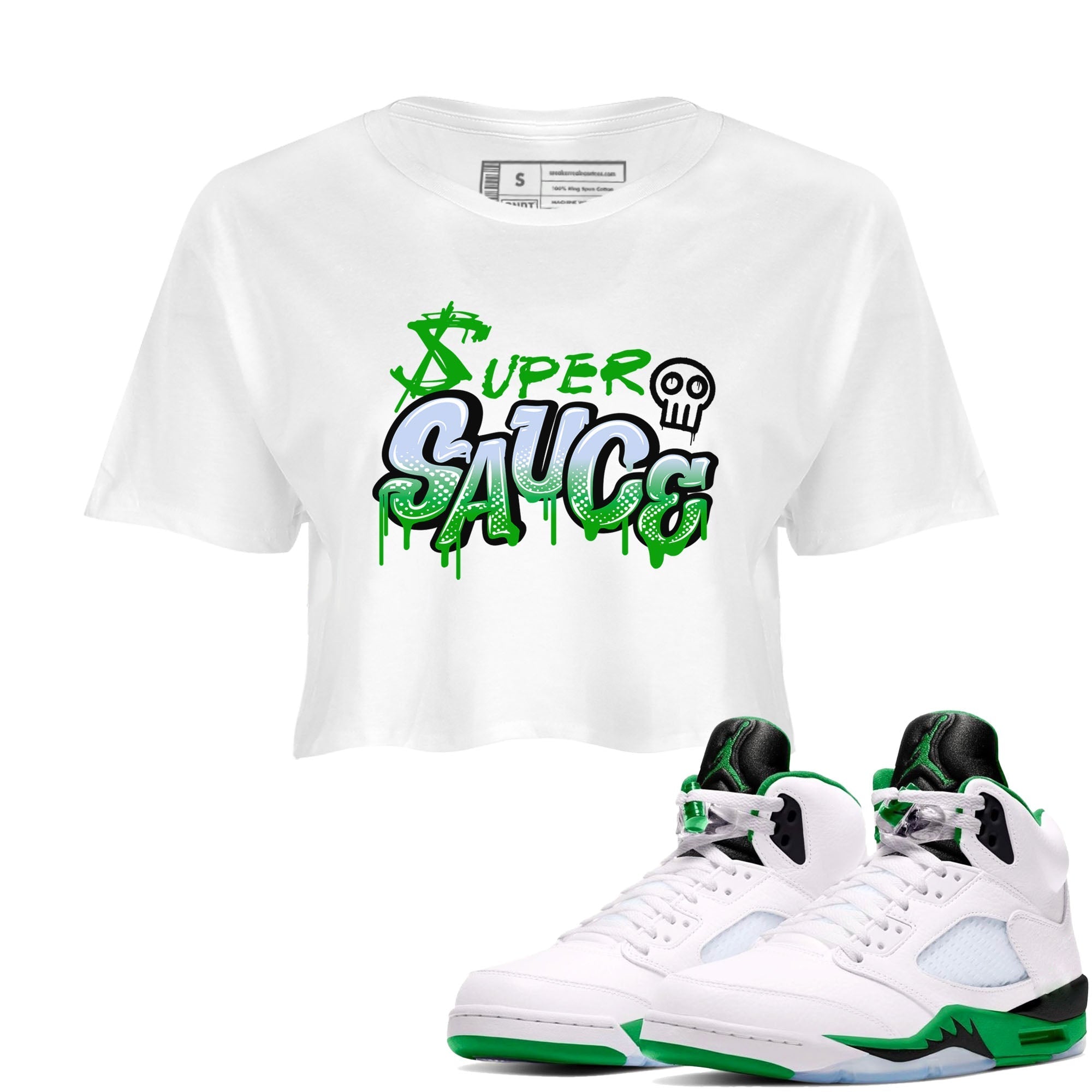 Super Sauce snkmatch Women's Top - Air Jordan 5 Lucky Green