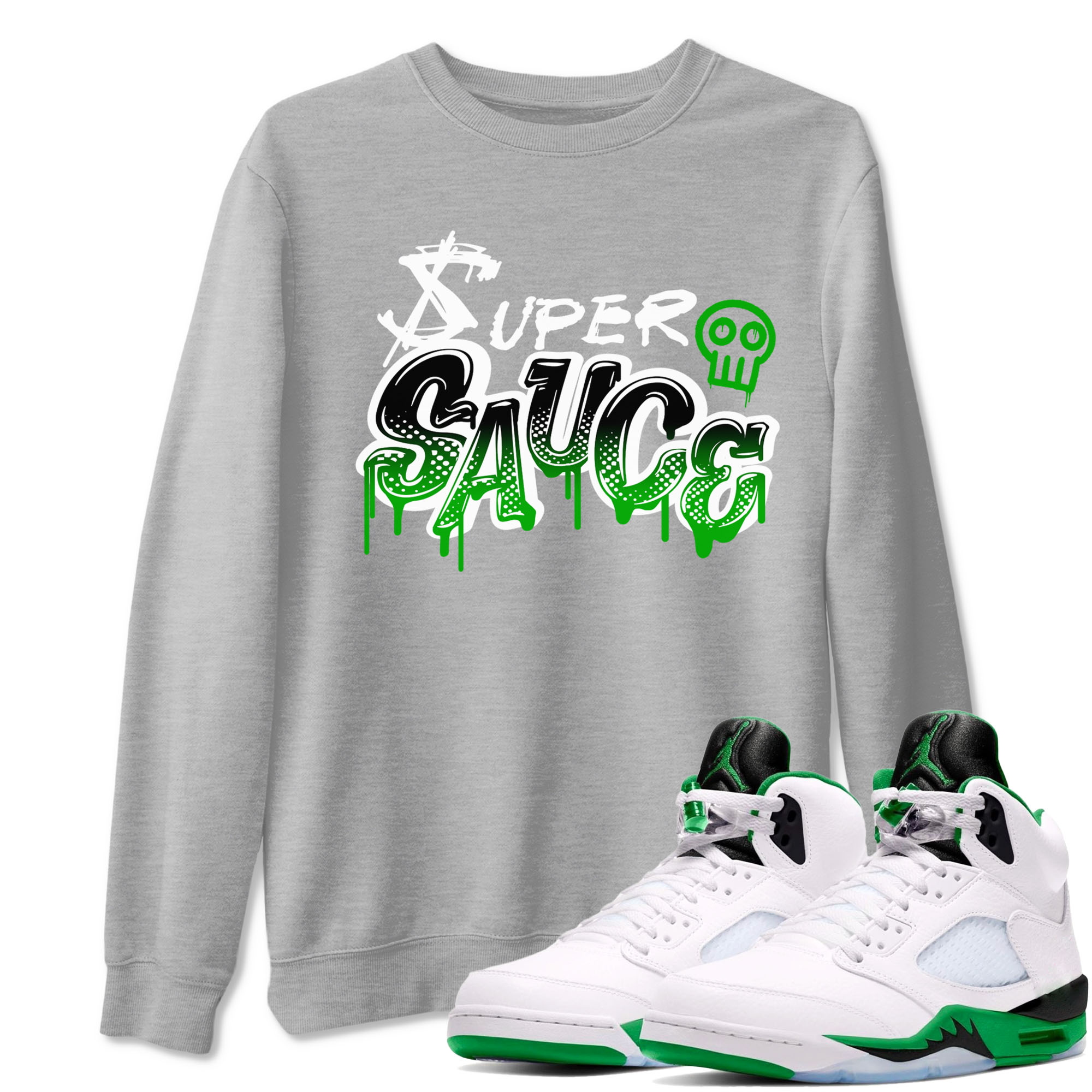 Super Sauce snkmatch Tees - Air Jordan 5 Lucky Green
