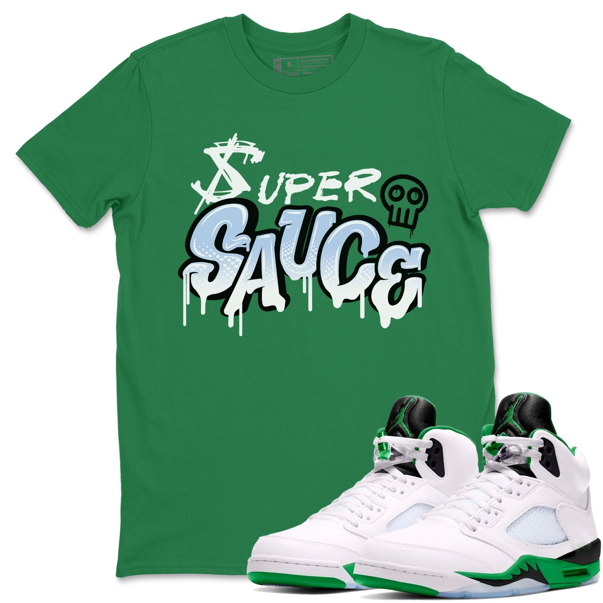 Super Sauce snkmatch Tees - Air Jordan 5 Lucky Green