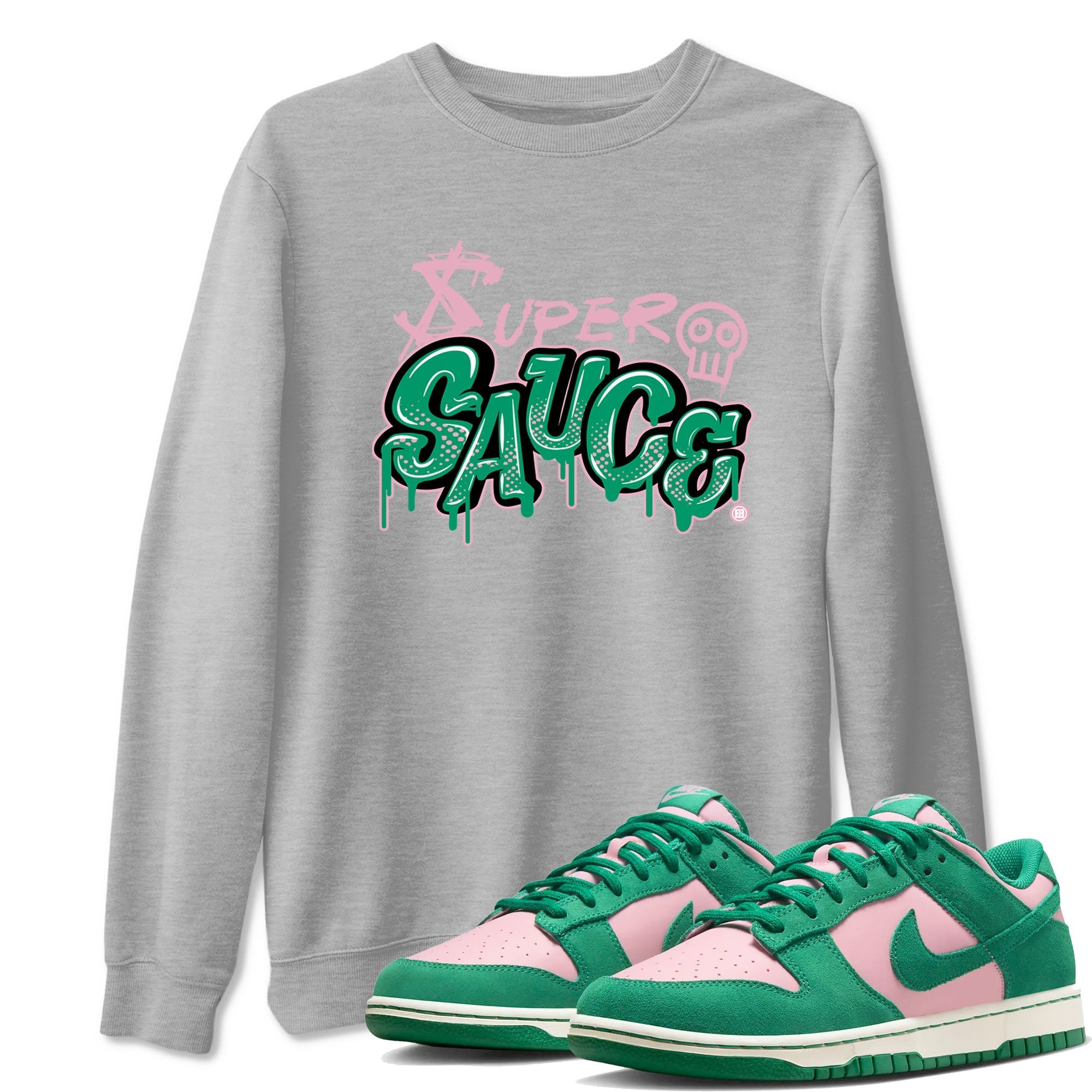 Super Sauce snkmatch Tees - Dunk Medium Soft Pink Malachite