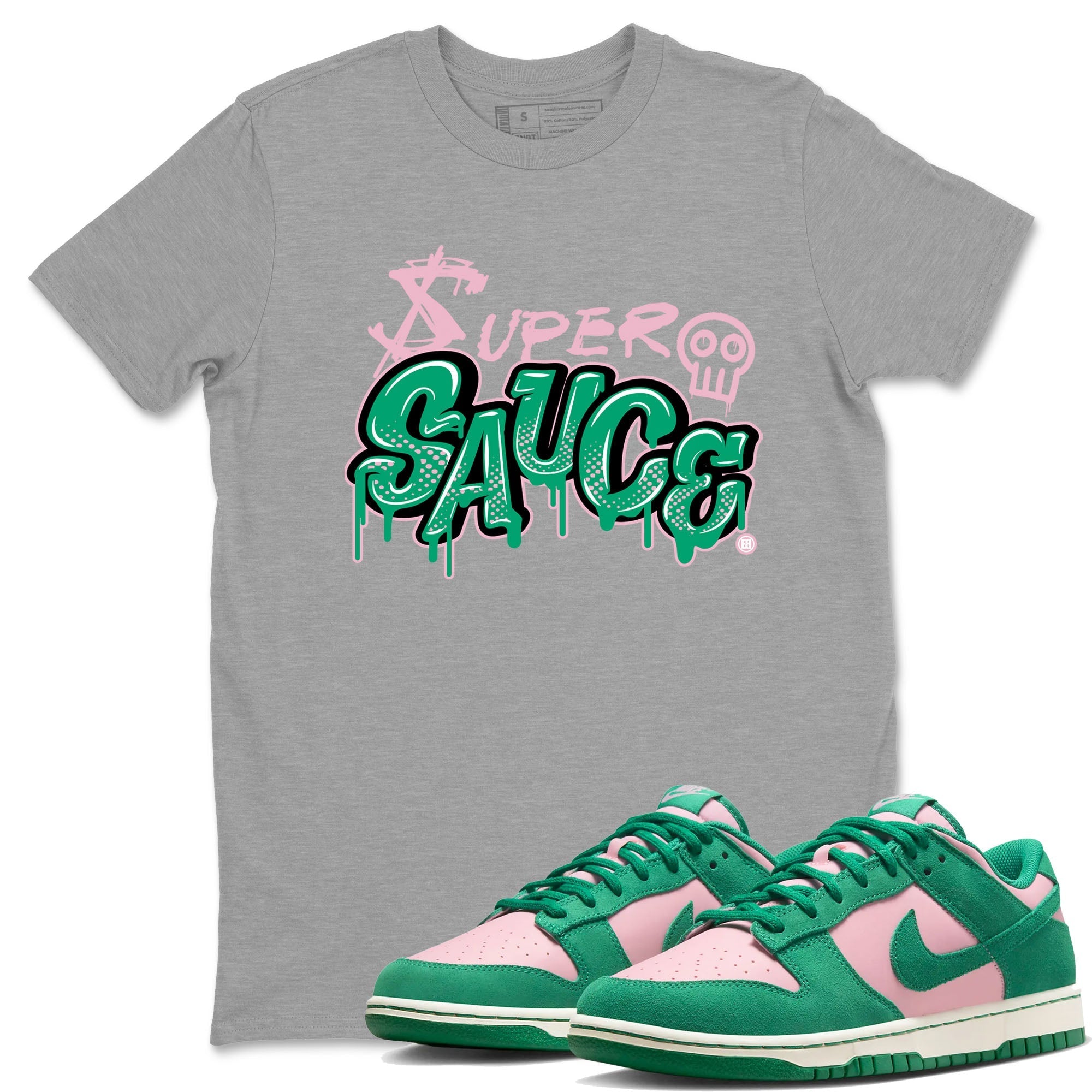 Super Sauce snkmatch Tees - Dunk Medium Soft Pink Malachite