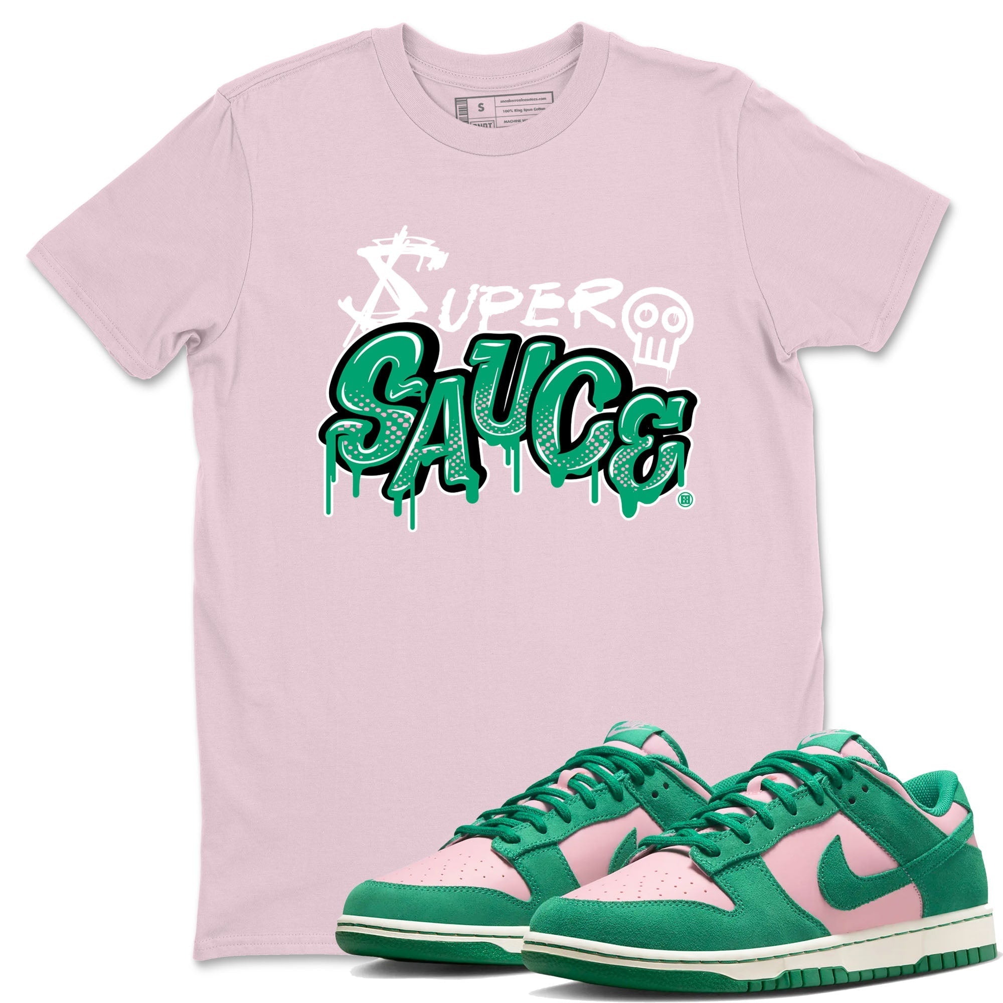 Super Sauce snkmatch Tees - Dunk Medium Soft Pink Malachite