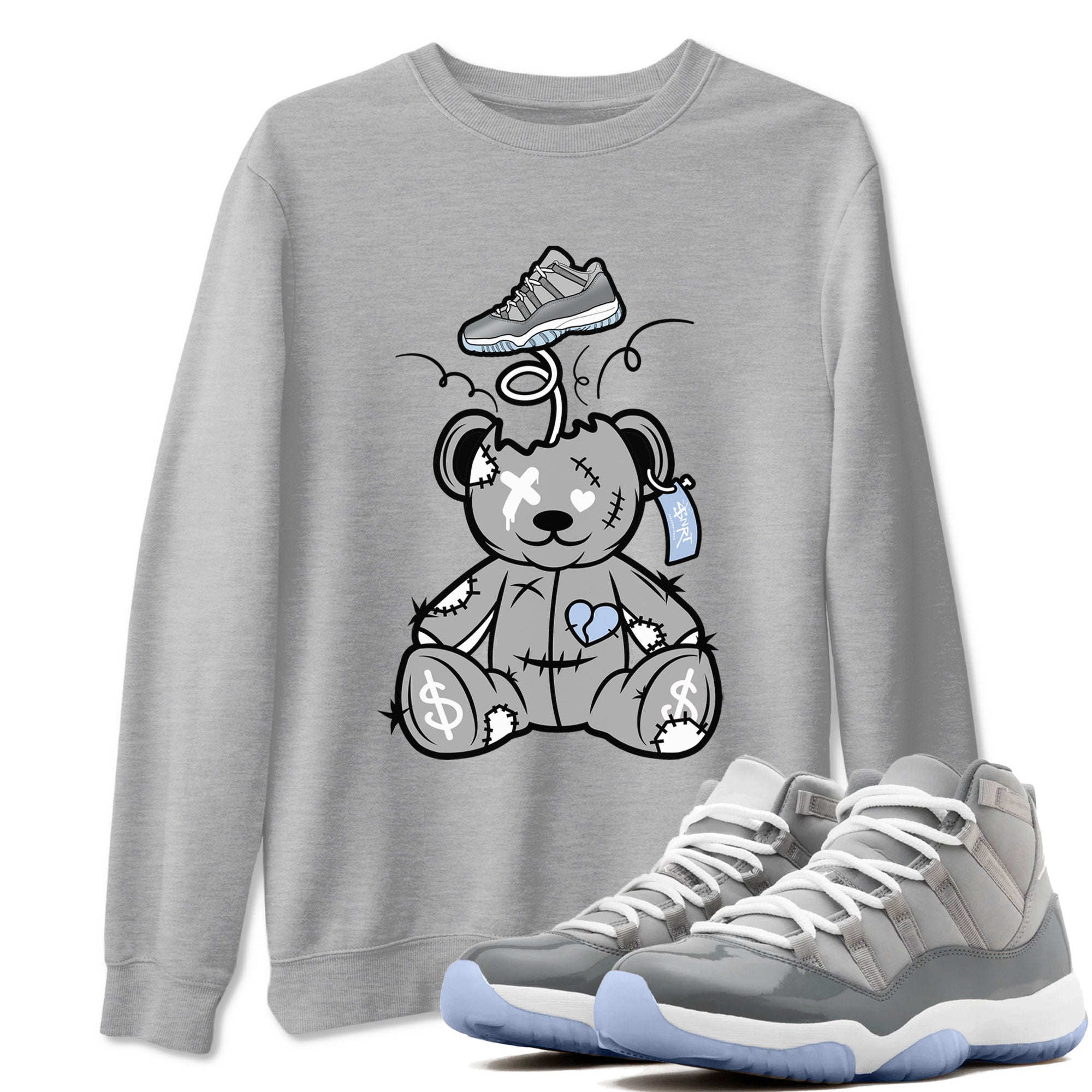 Surprise Teddy Bear snkmatch Tees - Air Jordan 11 Cool Grey