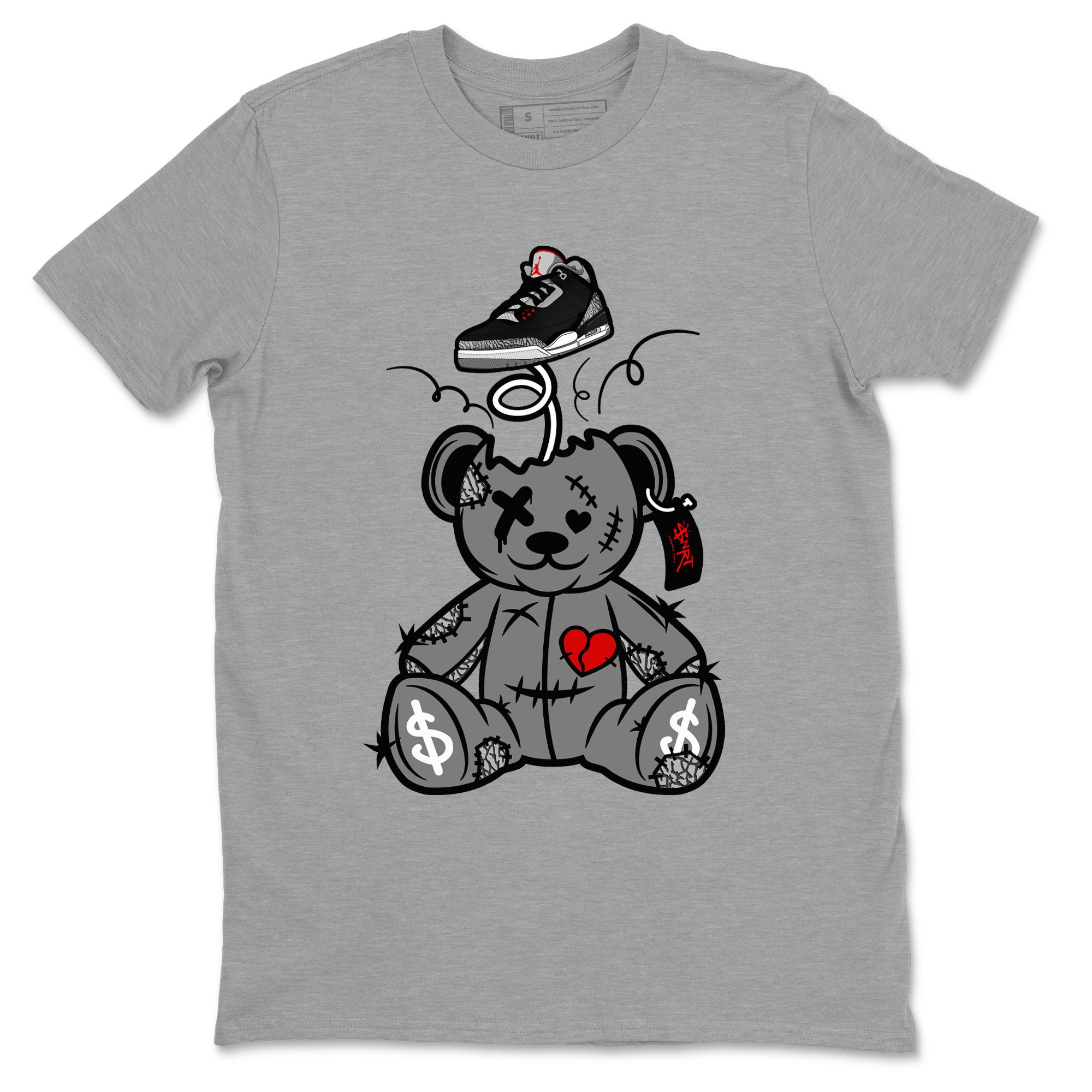 Surprise Teddy Bear snkmatch Tees - Air Jordan 3 Black Cement