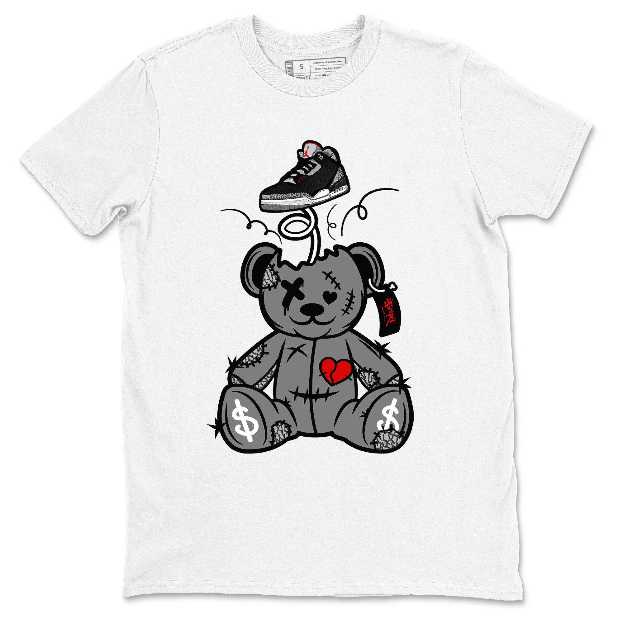 Surprise Teddy Bear snkmatch Tees - Air Jordan 3 Black Cement