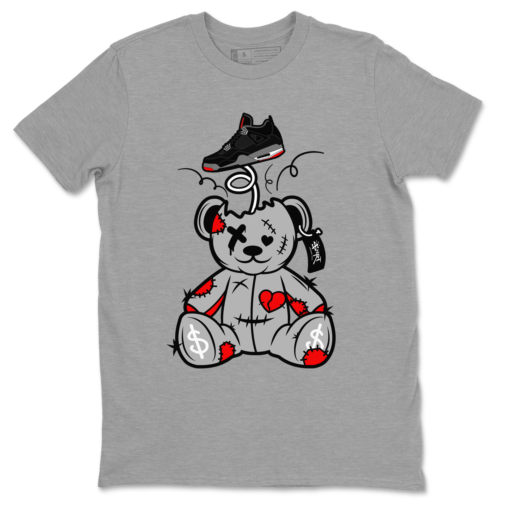 Surprise Teddy Bear snkmatch Tees - Air Jordan 4 Bred Reimagined