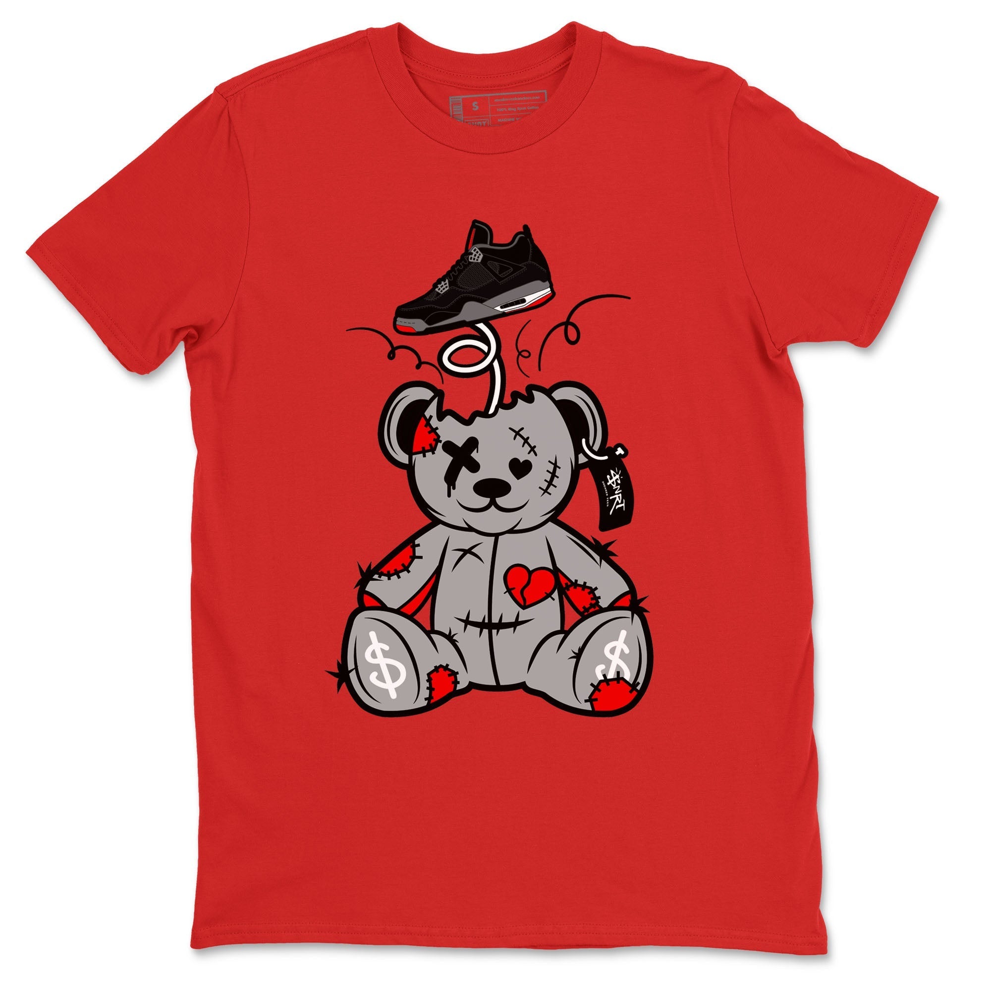 Surprise Teddy Bear snkmatch Tees - Air Jordan 4 Bred Reimagined