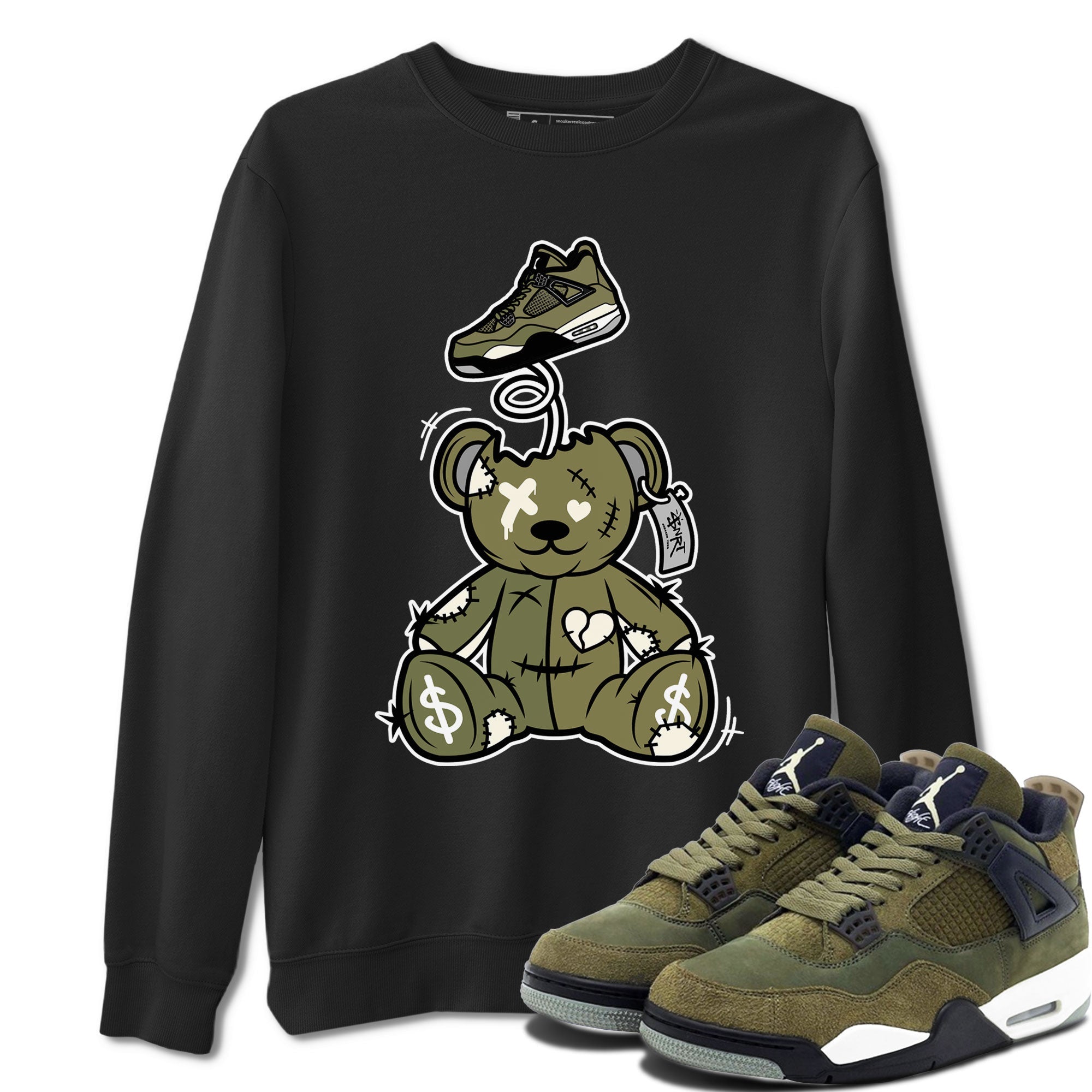 Surprise Teddy Bear snkmatch Tee - Air Jordan 4 Medium Olive