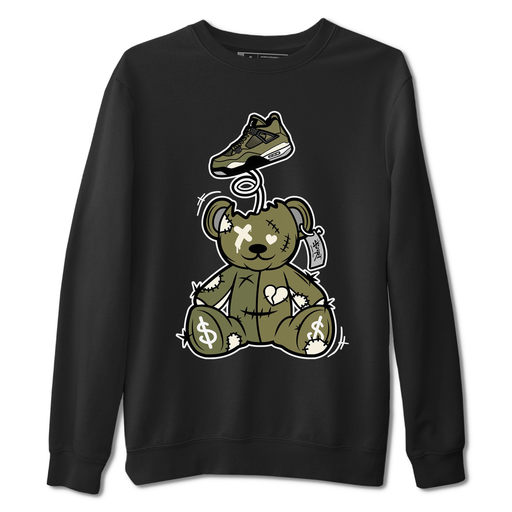 Surprise Teddy Bear snkmatch Tee - Air Jordan 4 Medium Olive