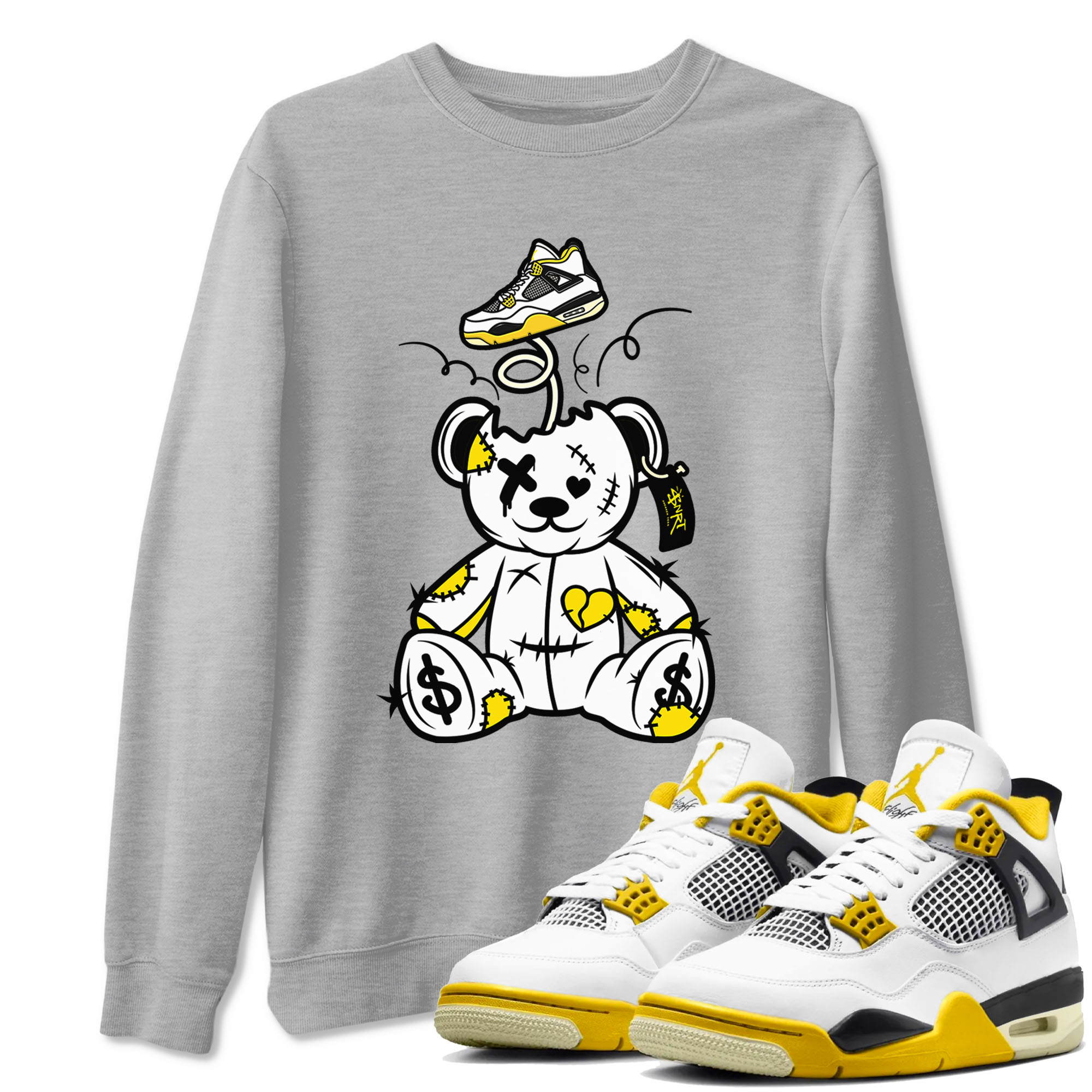 Surprise Teddy Bear snkmatch Tees - Air Jordan 4 Vivid Sulfur