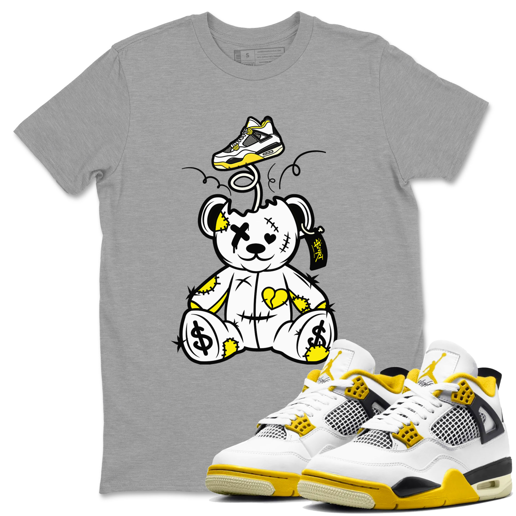 Surprise Teddy Bear snkmatch Tees - Air Jordan 4 Vivid Sulfur