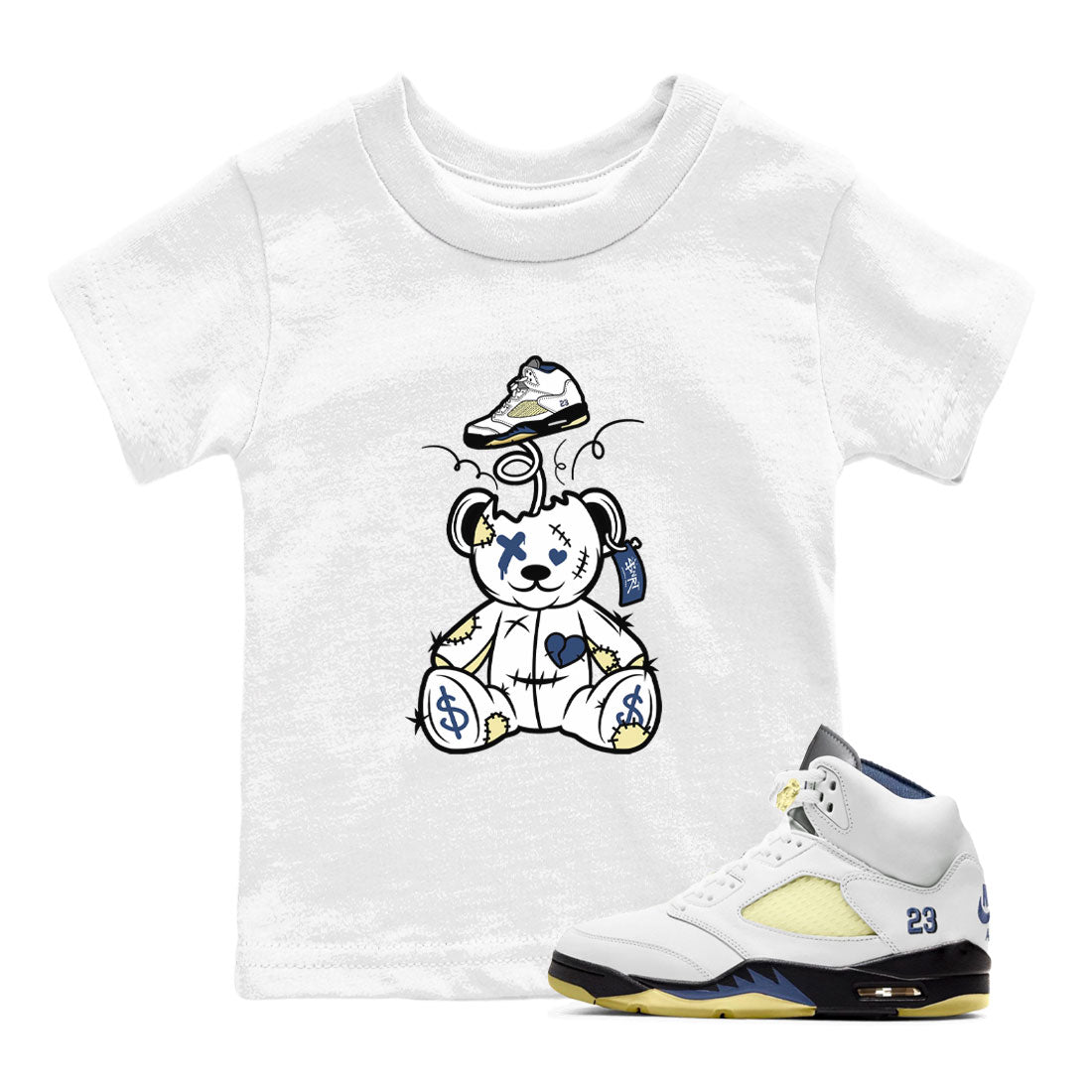 Surprise Teddy Bear snkmatch Tee Kids - Air Jordan 5 A Ma Maniere x Photon Dust