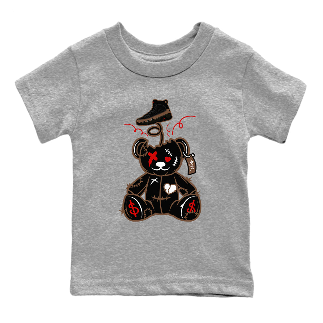 Surprise Teddy Bear snkmatch Tees Kids - Air Jordan 9 Olive